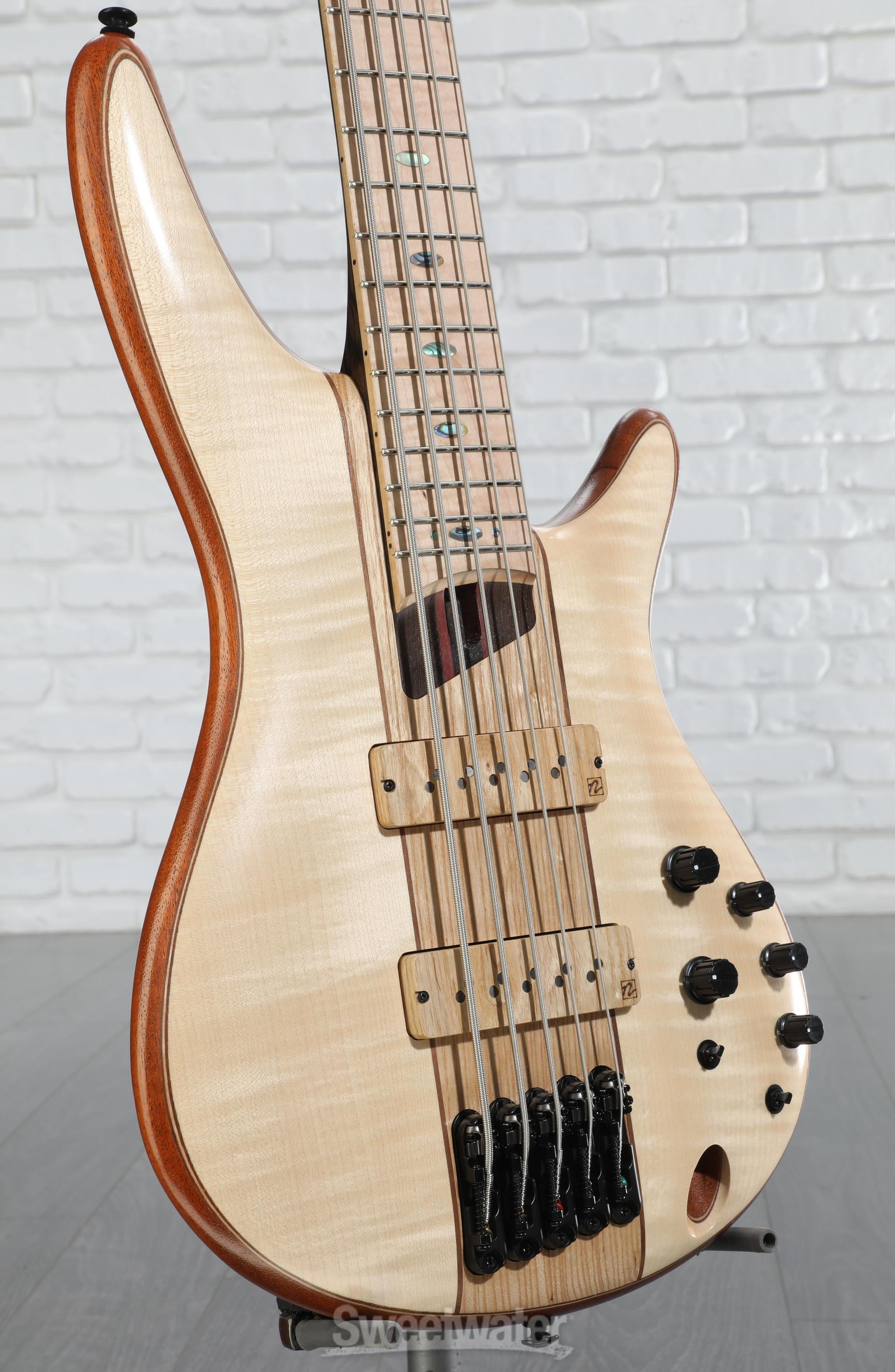 Ibanez Premium SR5FMDX2 5-string Bass Guitar - Natural Low Ibanez Premium SR5FMDX2 5-string Bass Guitar - Natural Low