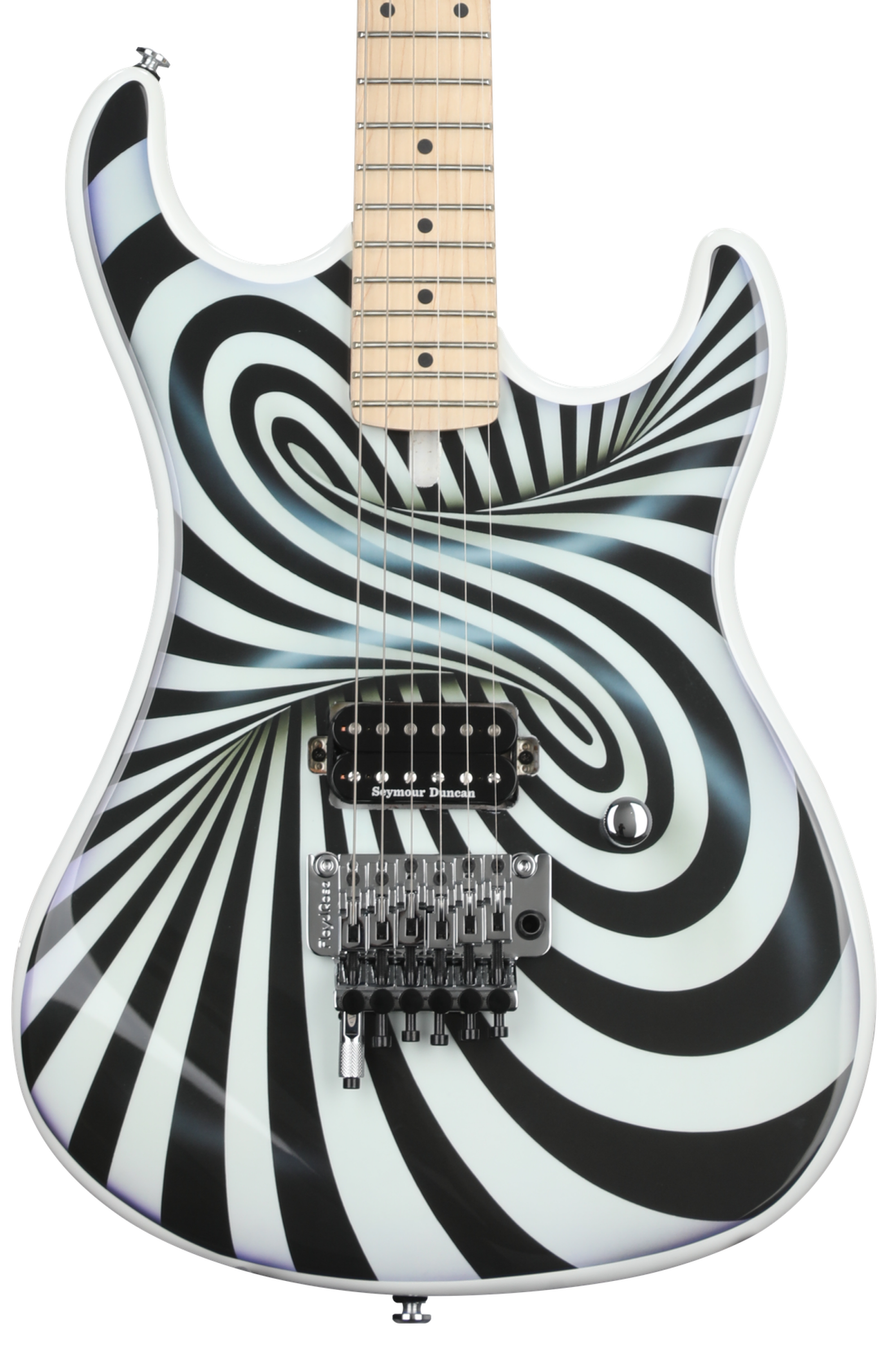 Kramer The 84 Electric Guitar - 3D Black White Swirl with EVH D