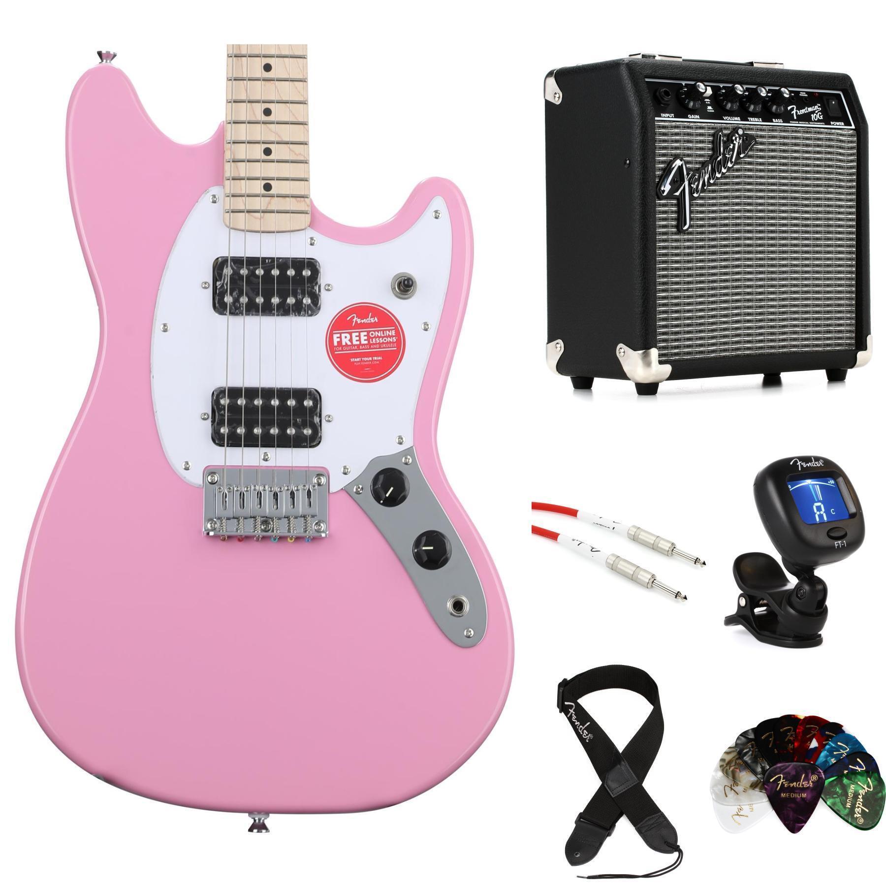 Squier Sonic Mustang HH Solidbody Electric Guitar - Flash Pink 