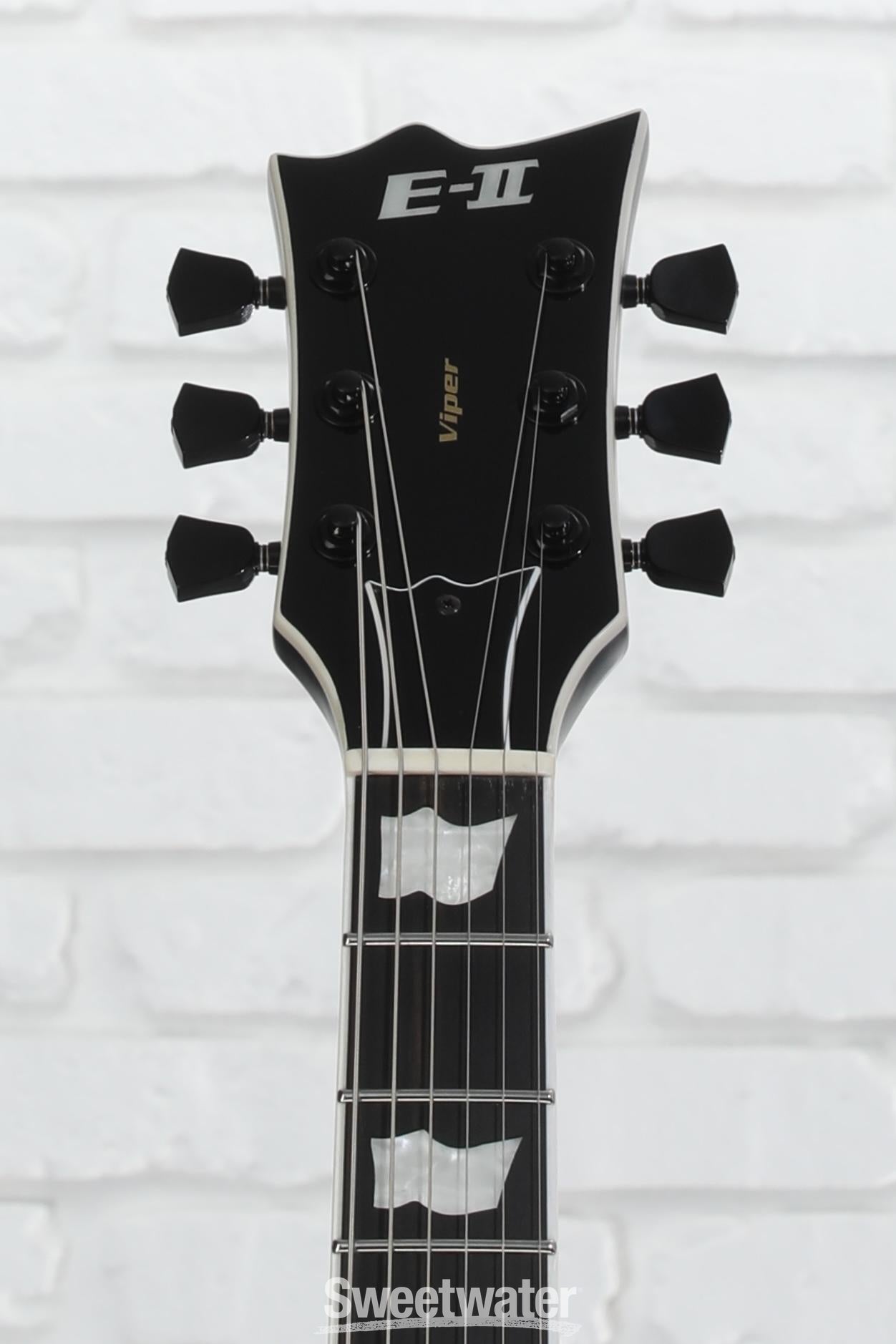 ギター ESP EII VIPER BLACK ESP E-II Viper Electric Guitar - Black | Sweetwater