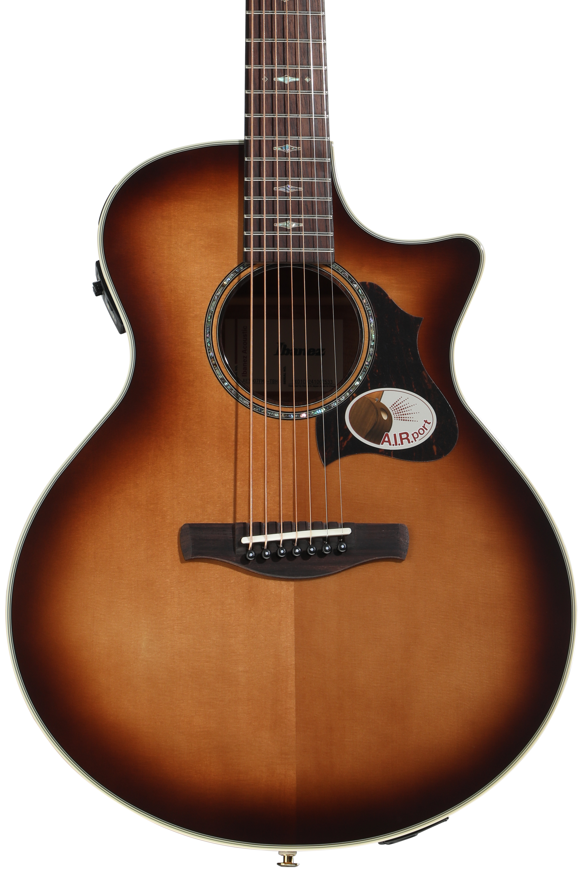 Ibanez AE3007FMH 7-string Acoustic-electric Guitar - Tobacco Edge Burst High Gloss