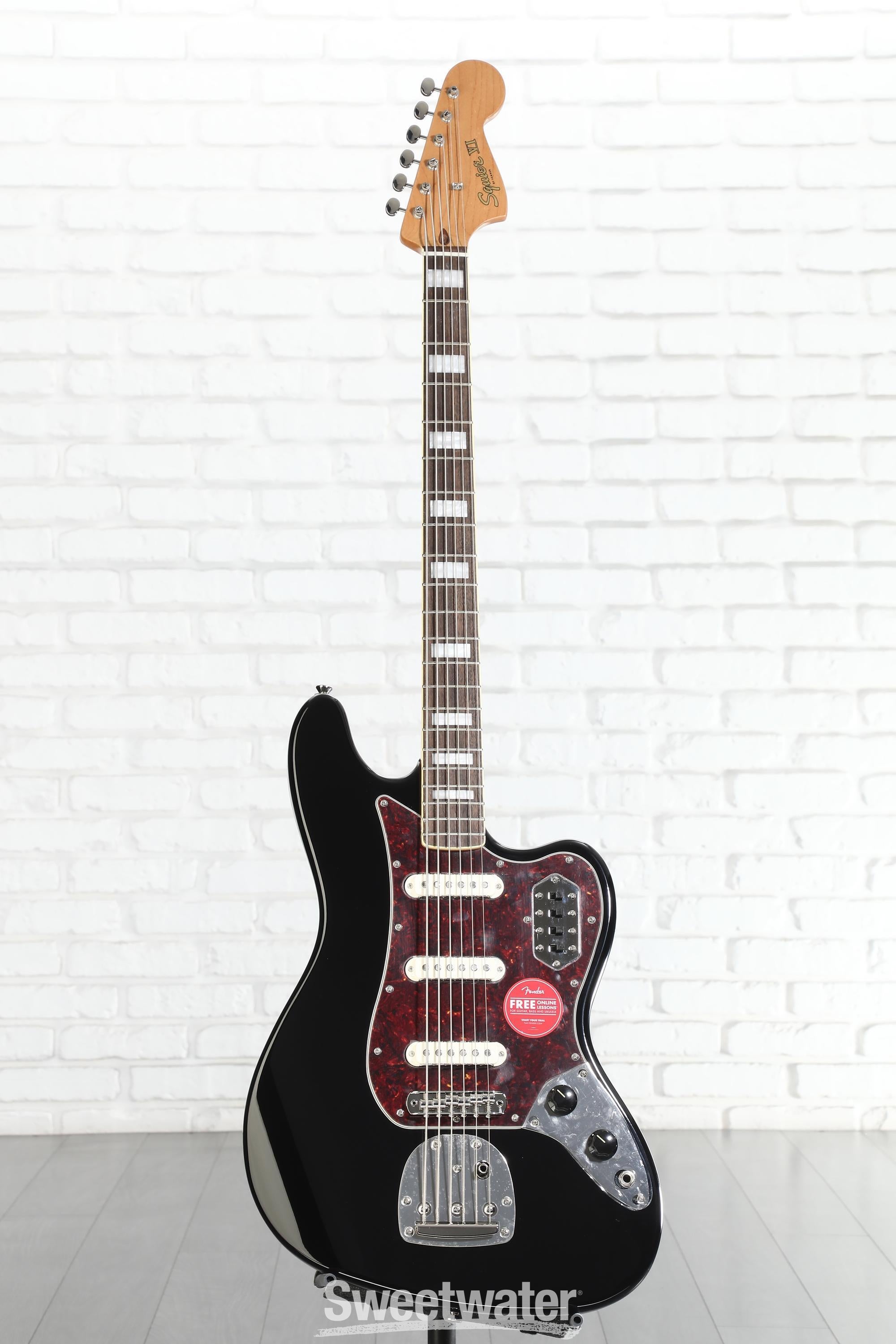 Squier Classic Vibe Bass VI Guitar - Black | Sweetwater