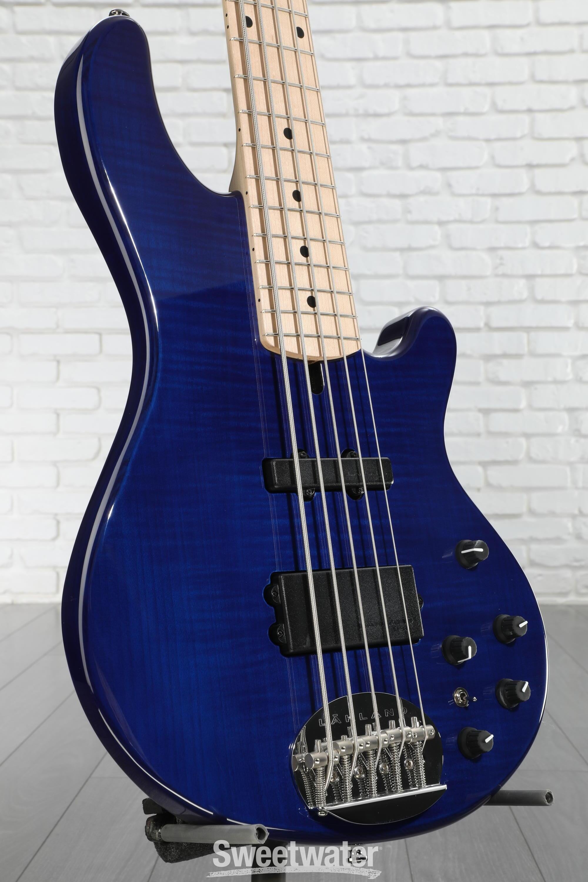 Lakland Skyline 55-02 Deluxe Flame Bass Guitar - Translucent