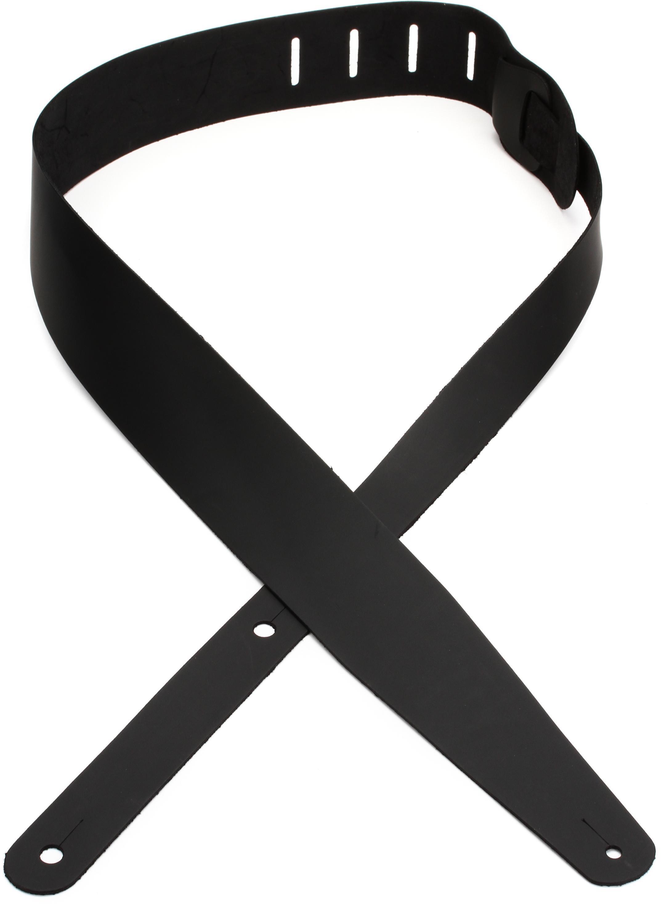 Photo of LM Products Standard Leather 2.375-inch Wide Guitar Strap - Black