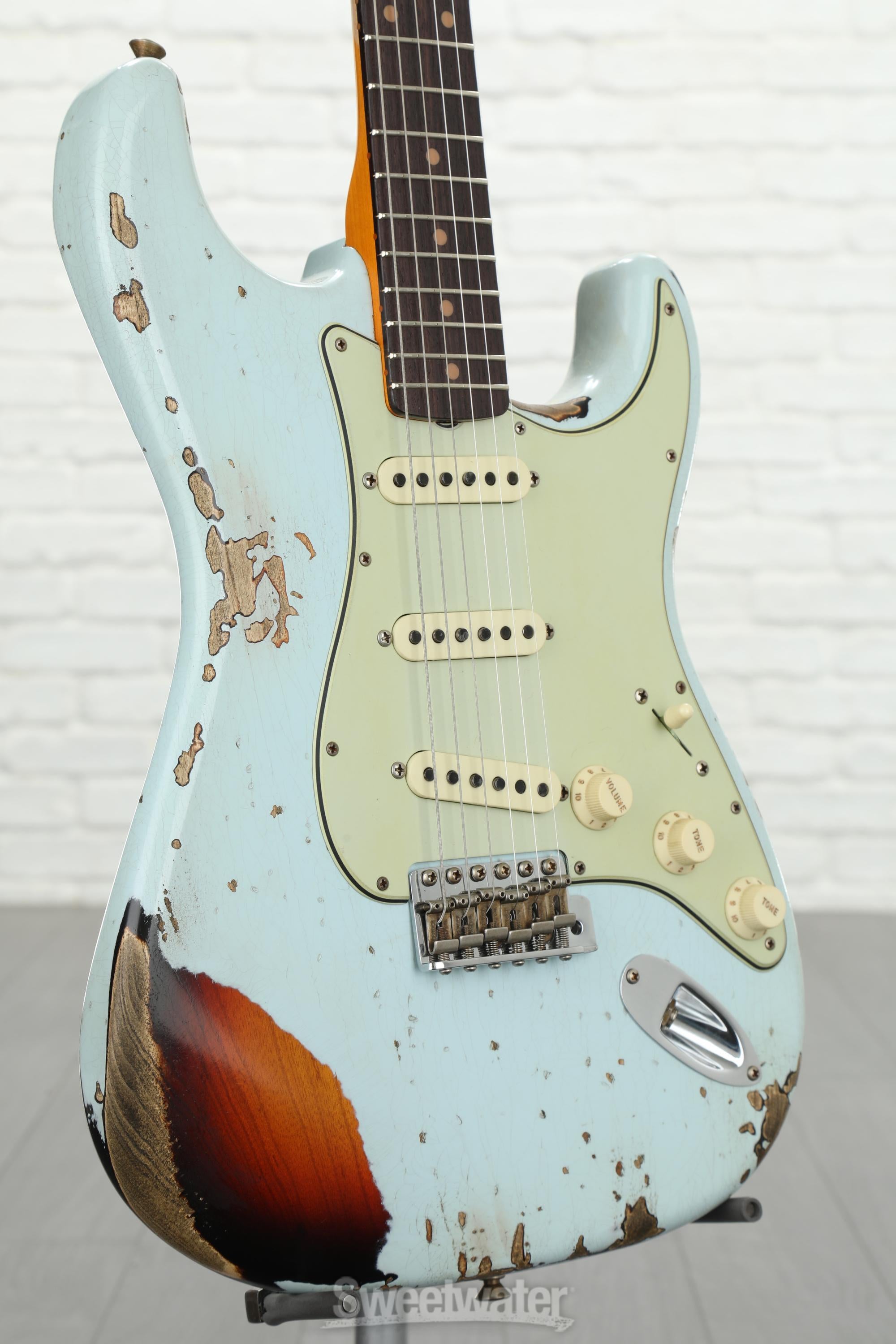 ★Custom HardRelic SonicBlue Stratocaster Fender Custom Shop ZF Stratocaster Heavy Relic Sonic Blue
