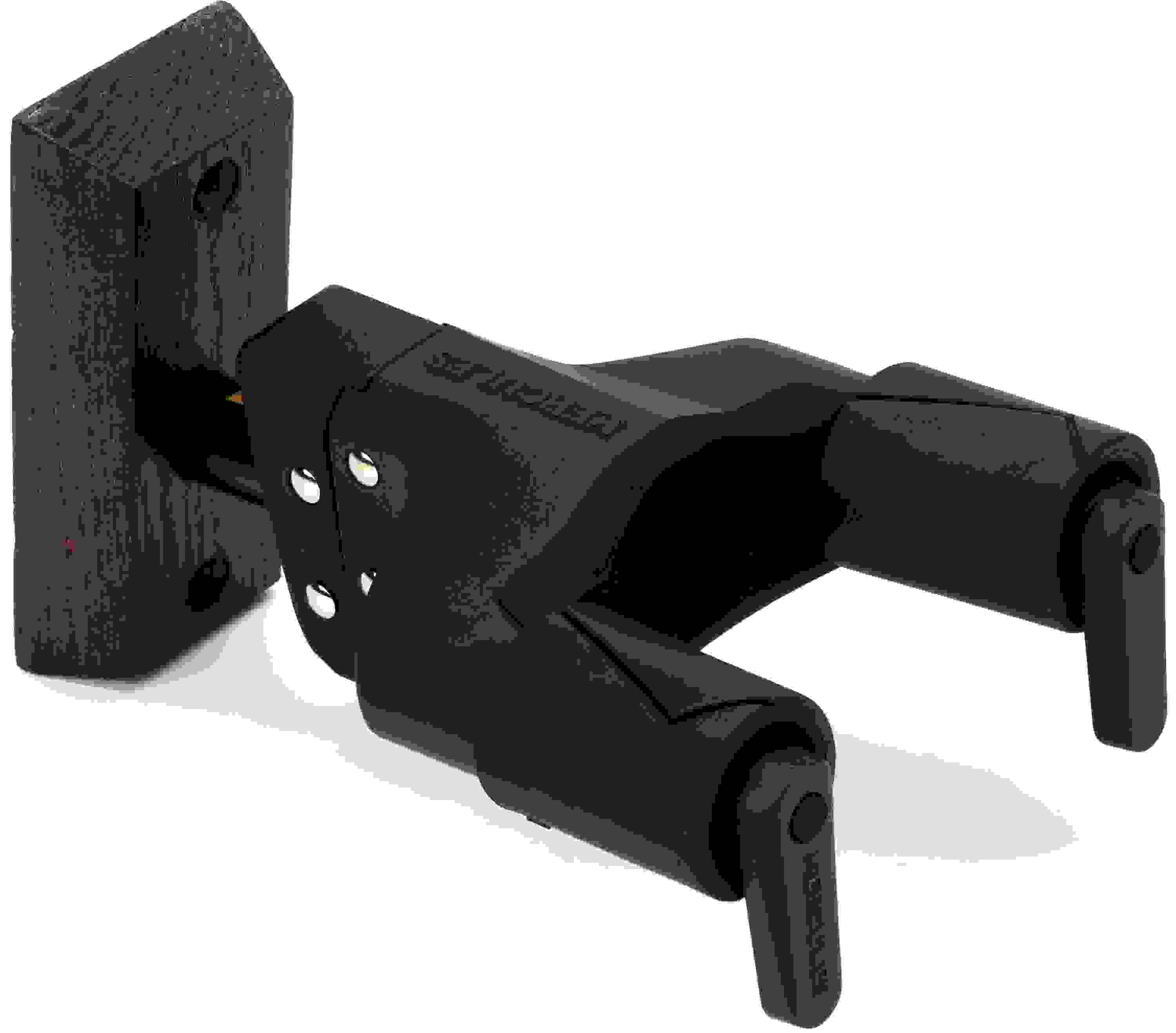 Hercules Stands GSP38WBWP PLUS Short Arm Wood Base Wall Mount Guitar Hanger with Auto Grip System - Brown - Exclusive