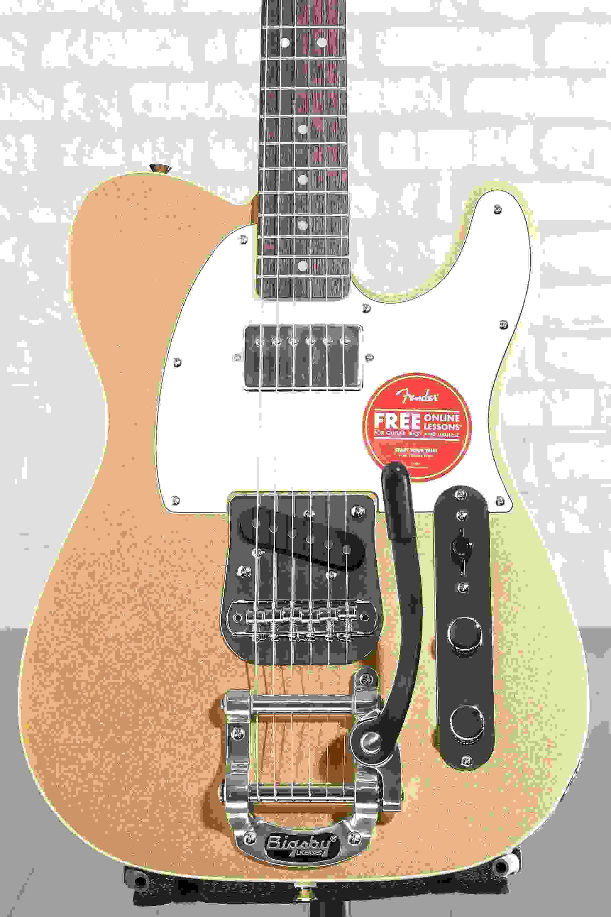 Squier Classic Vibe '60s Custom Telecaster SH with Bigsby Electric Guitar - Aztec Gold