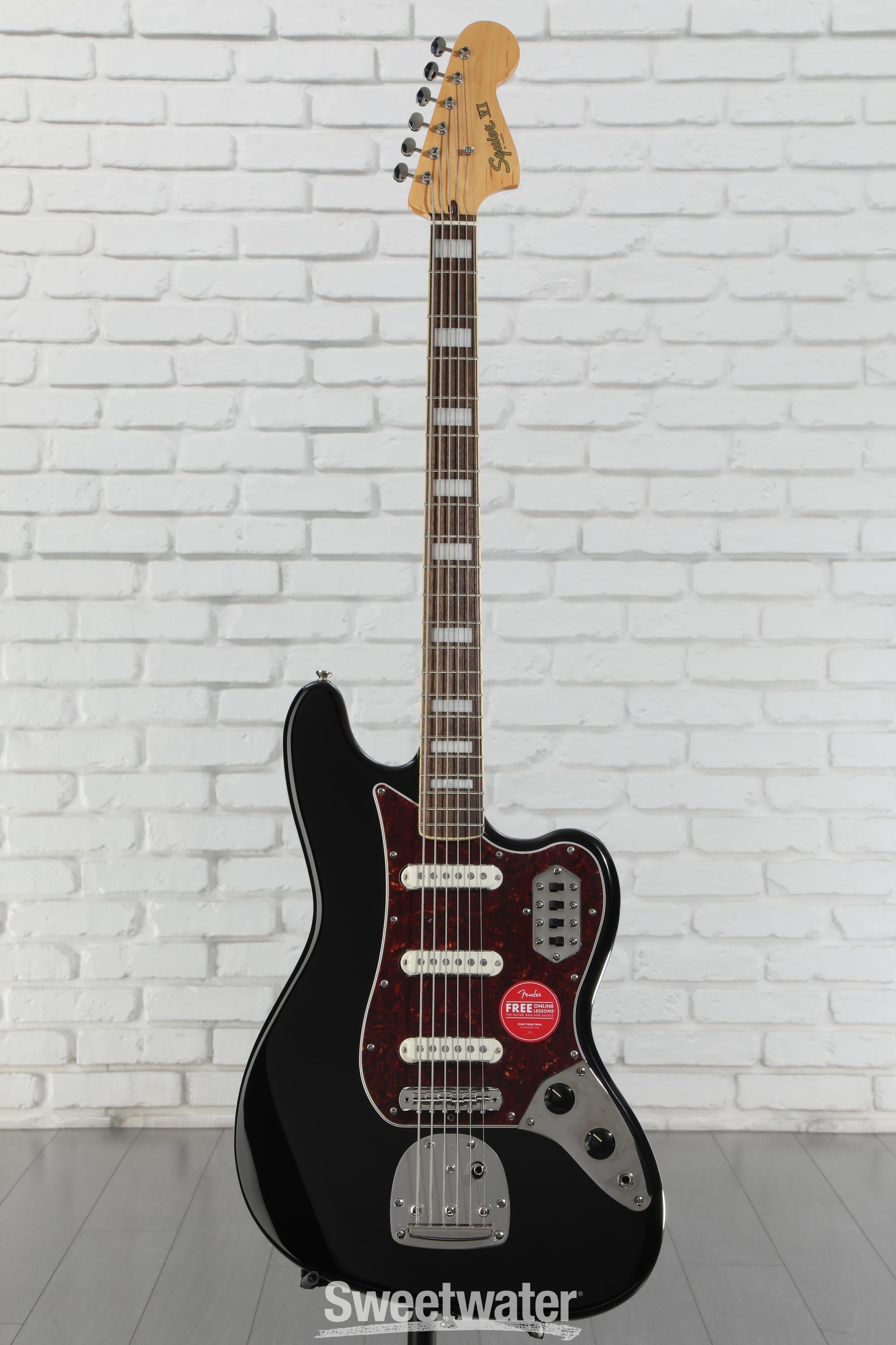 Squier Classic Vibe Bass VI Guitar - Black | Sweetwater