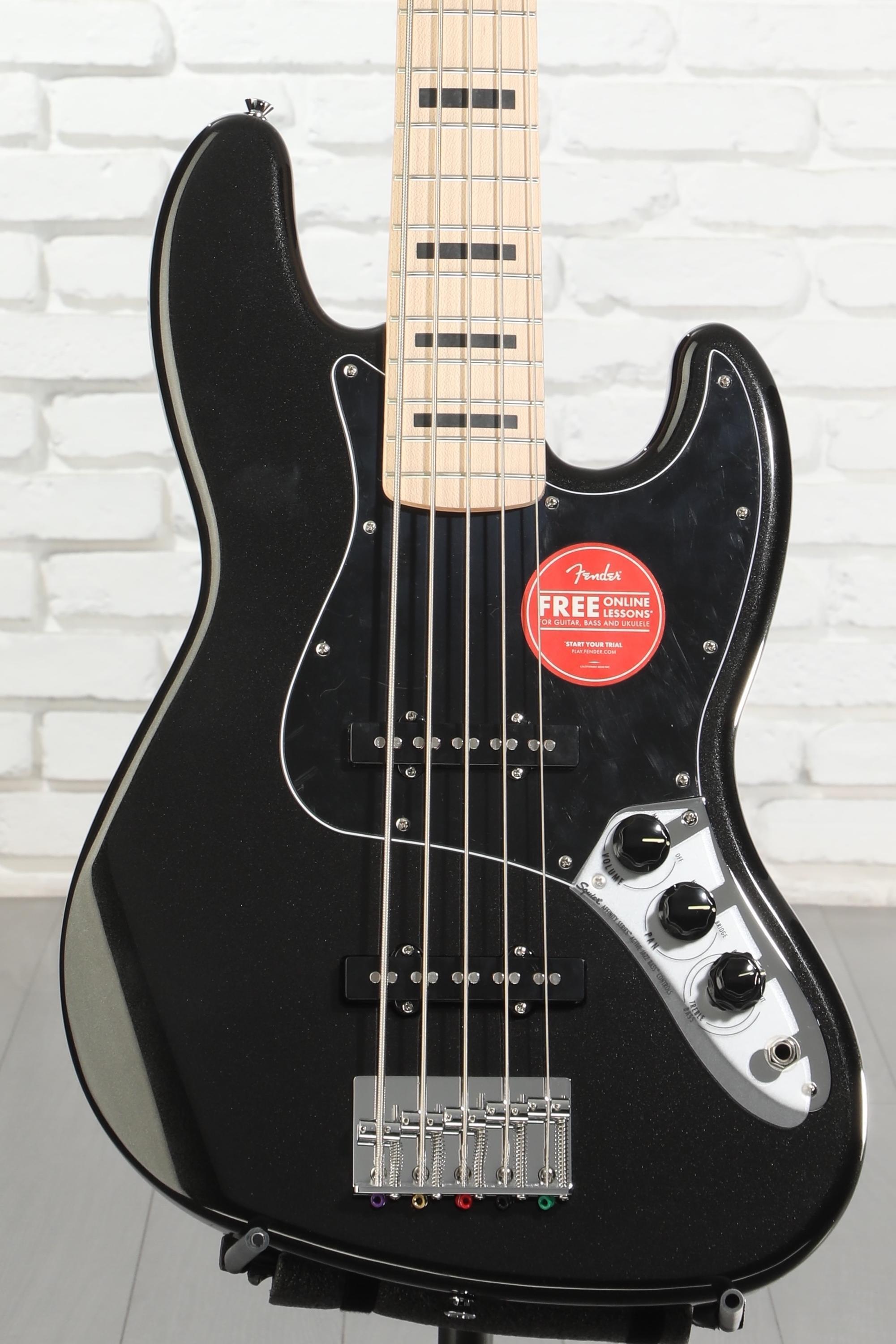 Squier Affinity Series Active Jazz Bass V - Black | Sweetwater