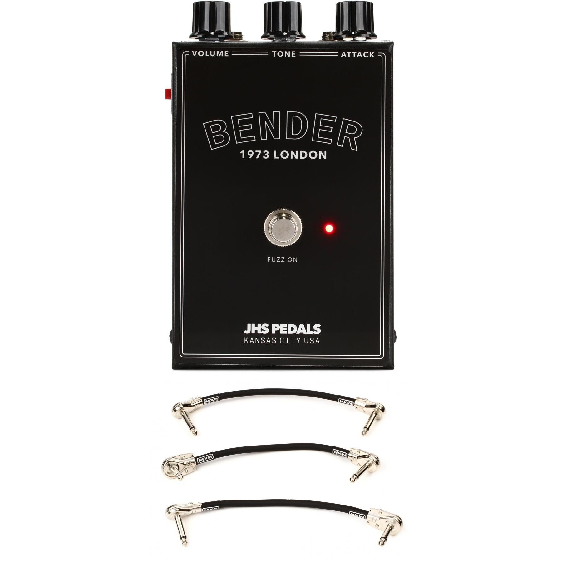 JHS Bender Fuzz Pedal with Patch Cables