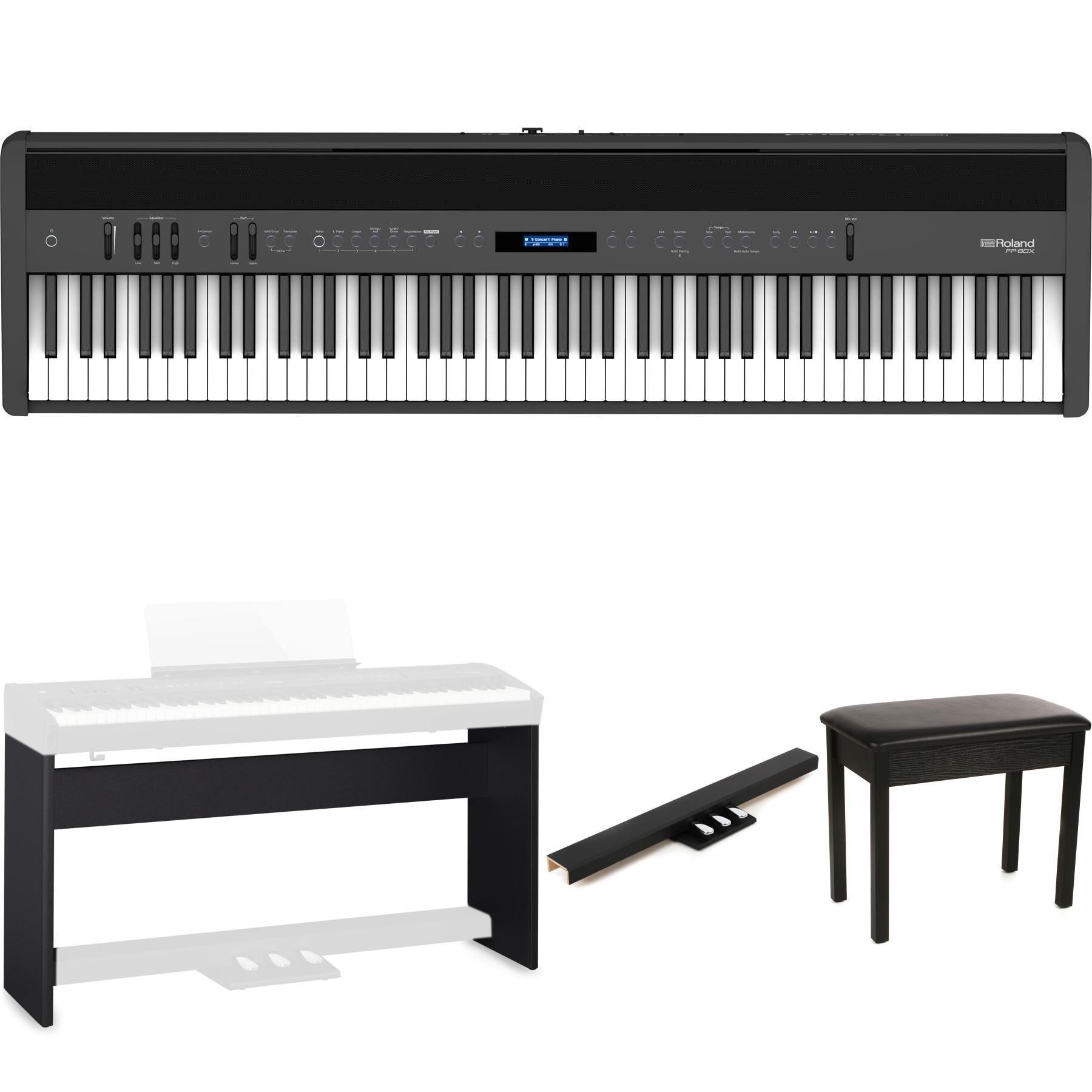 Roland FP-60X Digital Piano Essentials Bundle - Black