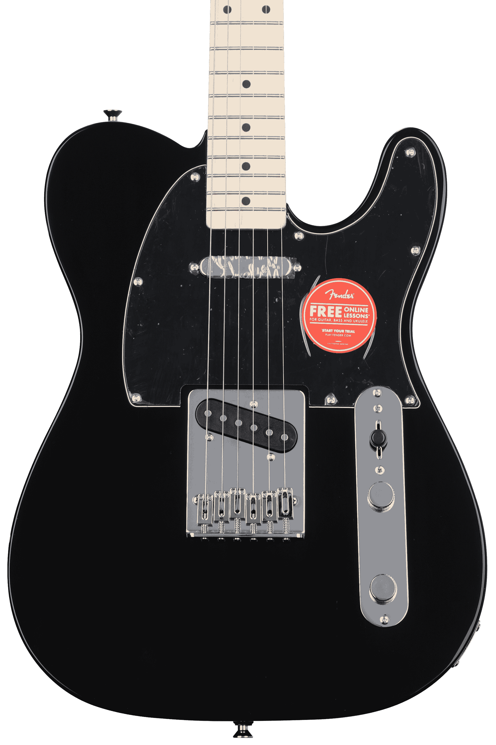Squier Affinity Series Telecaster Electric Guitar - Black, Sweetwater Exclusive