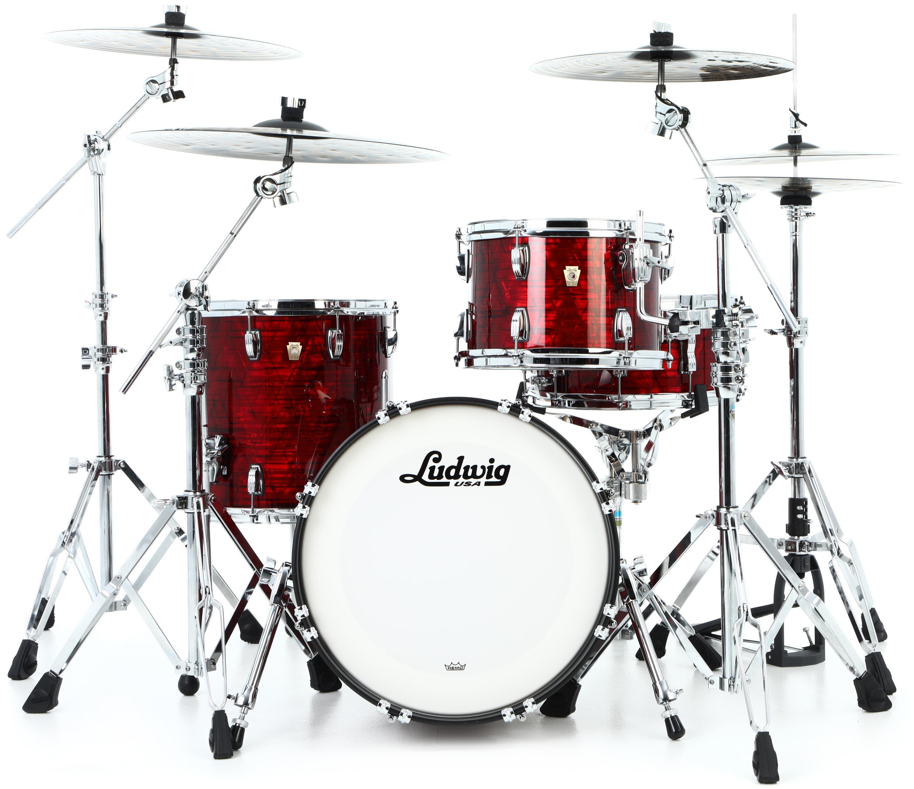 Photo of Ludwig Classic Maple Jazzette 3-piece Shell Pack - Jumbo Red Pearl, Sweetwater Exclusive