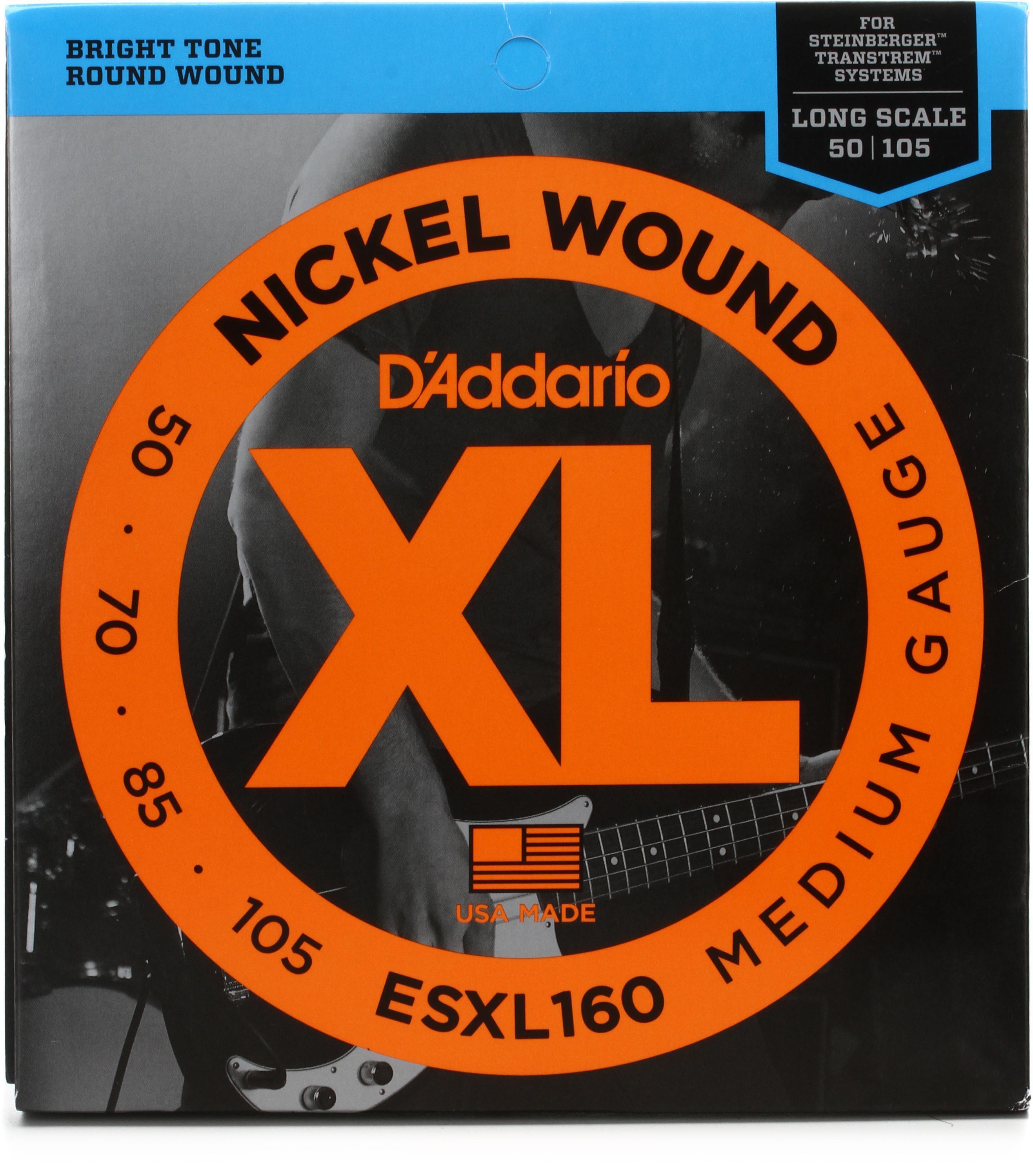 D'Addario ESXL160 Medium Double Ball End Nickel Wound Long Scale Bass