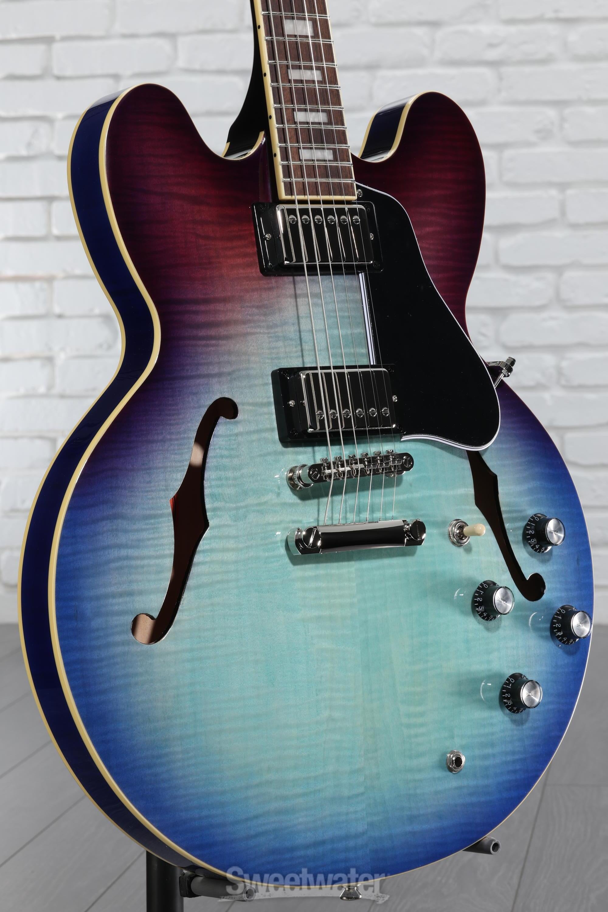 ギター Epiphone ES-335 Figured Blueberry Burst Epiphone ES-335 Figured Semi-Hollow Electric Guitar
