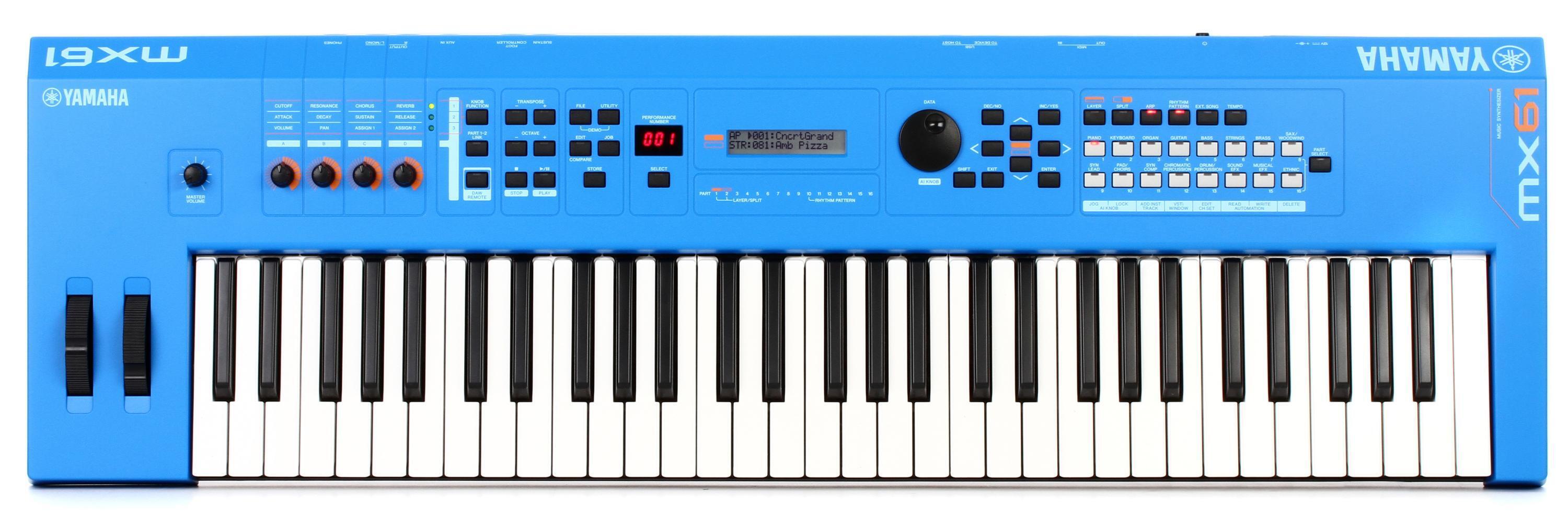 Yamaha MX61 Music Synthesizer V2 - Blue | Sweetwater