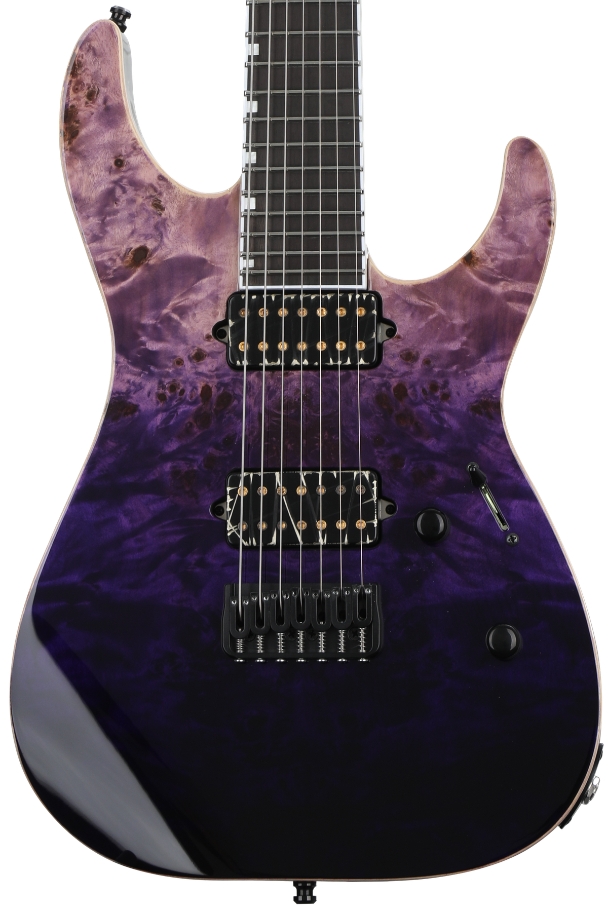 値下げESP E-II M-II 7NT HS SM Natural Burst ESP E-II M-II-7 NT 7-String Electric Guitar - Dark Brown