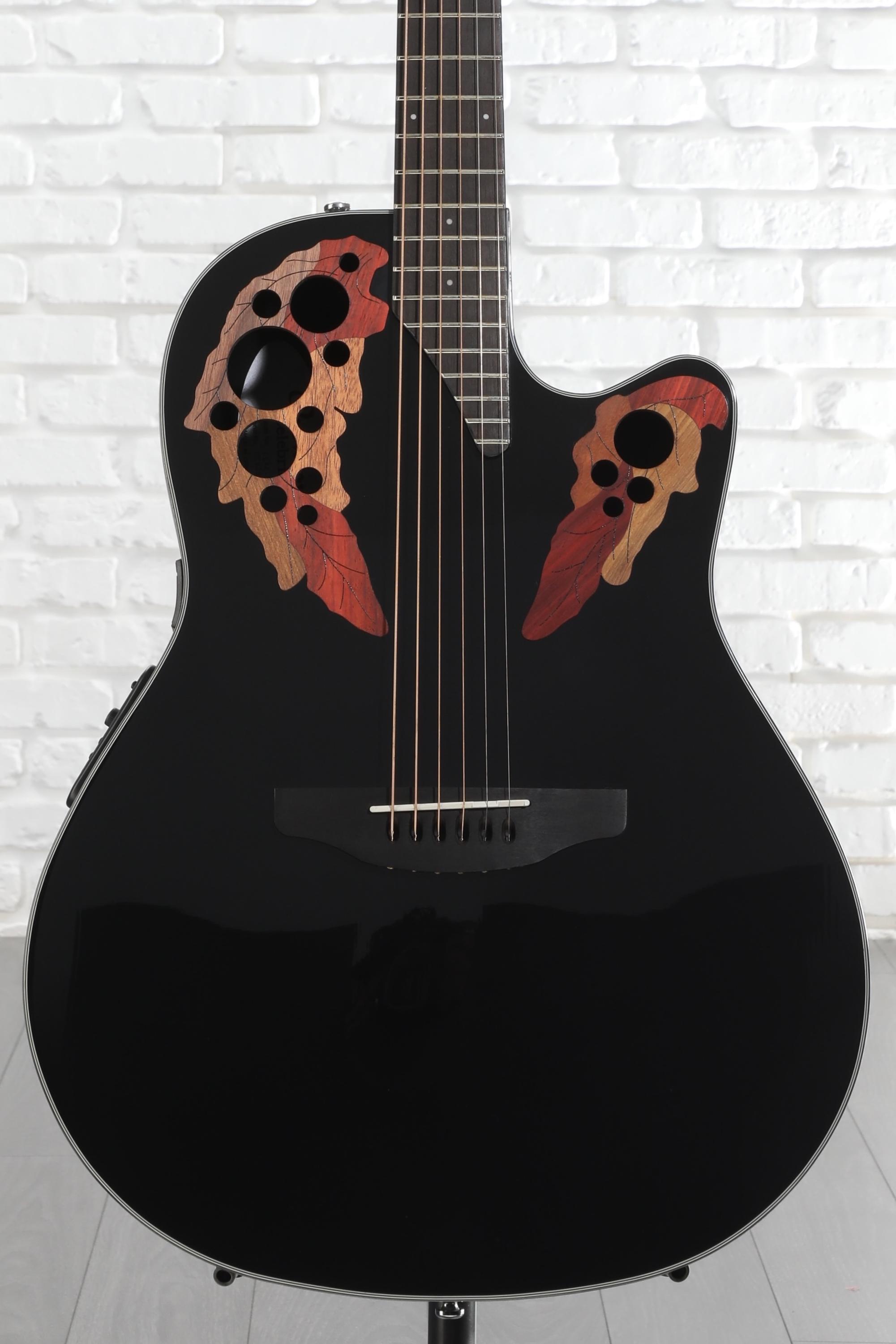 Ovation Elite Celebrity Mid-Depth Acoustic-Electric Guitar - Black