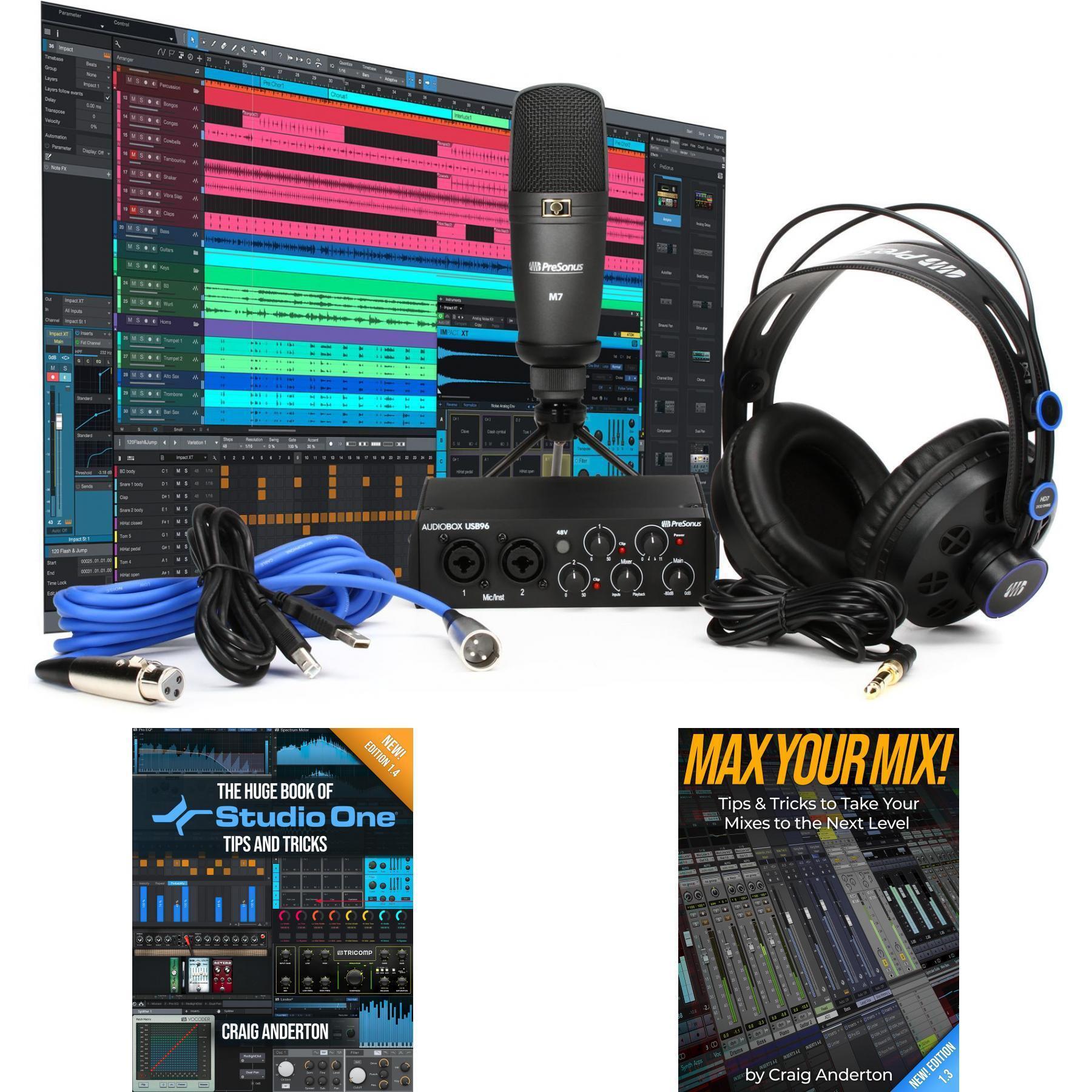 PreSonus AudioBox 96 Studio Hardware and Software Recording Bundle