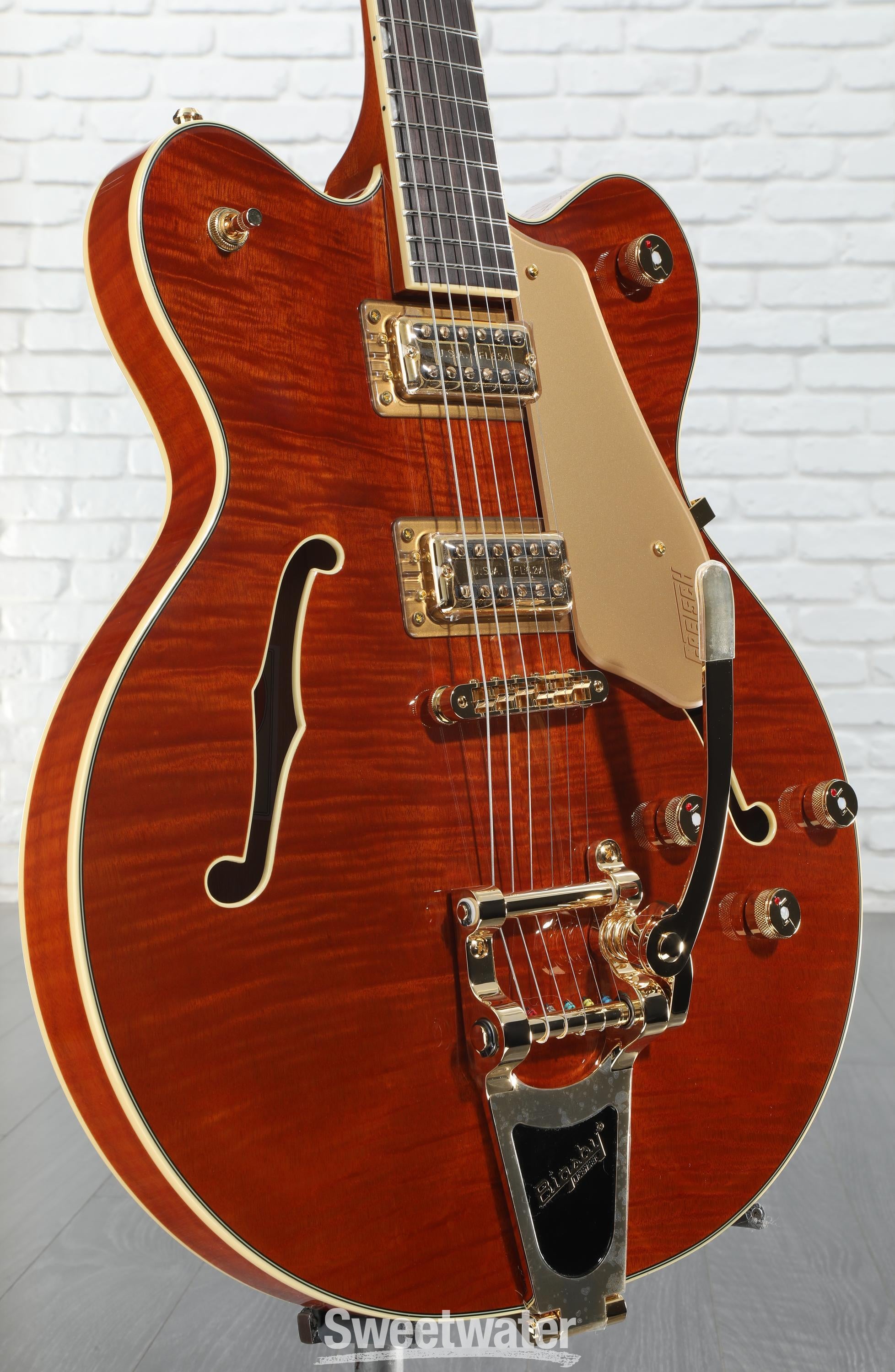 Photo of Gretsch LTD Broadkaster Semi-hollowbody Electric Guitar - Roundup Orange Stain