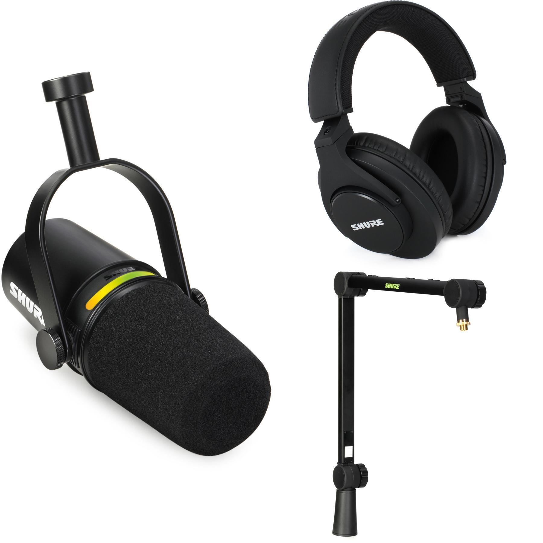 Shure MV7+ Hybrid Podcast Microphone with Headphones and Broadcast