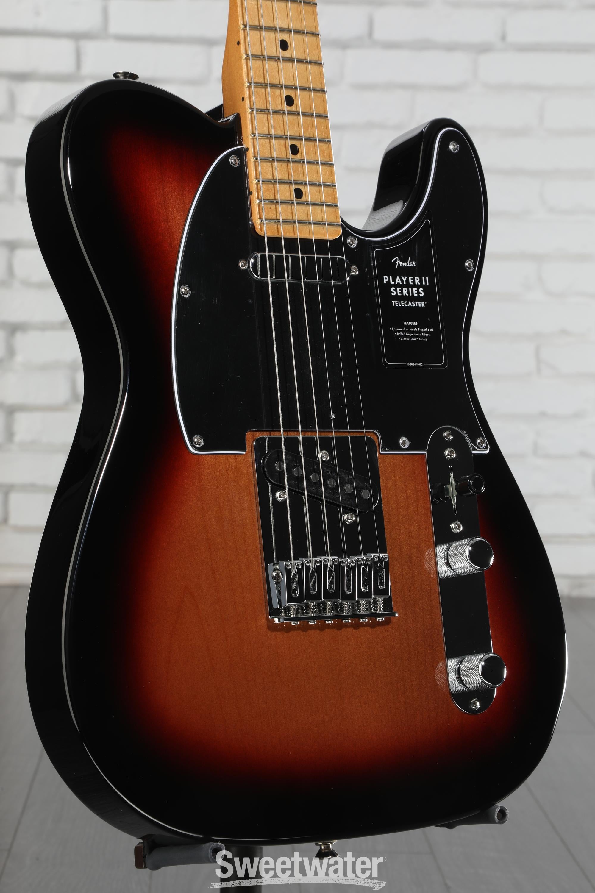 ギター Fender Player II Telecaster Black Maple Fender Player II Telecaster Maple Fingerboard Electric