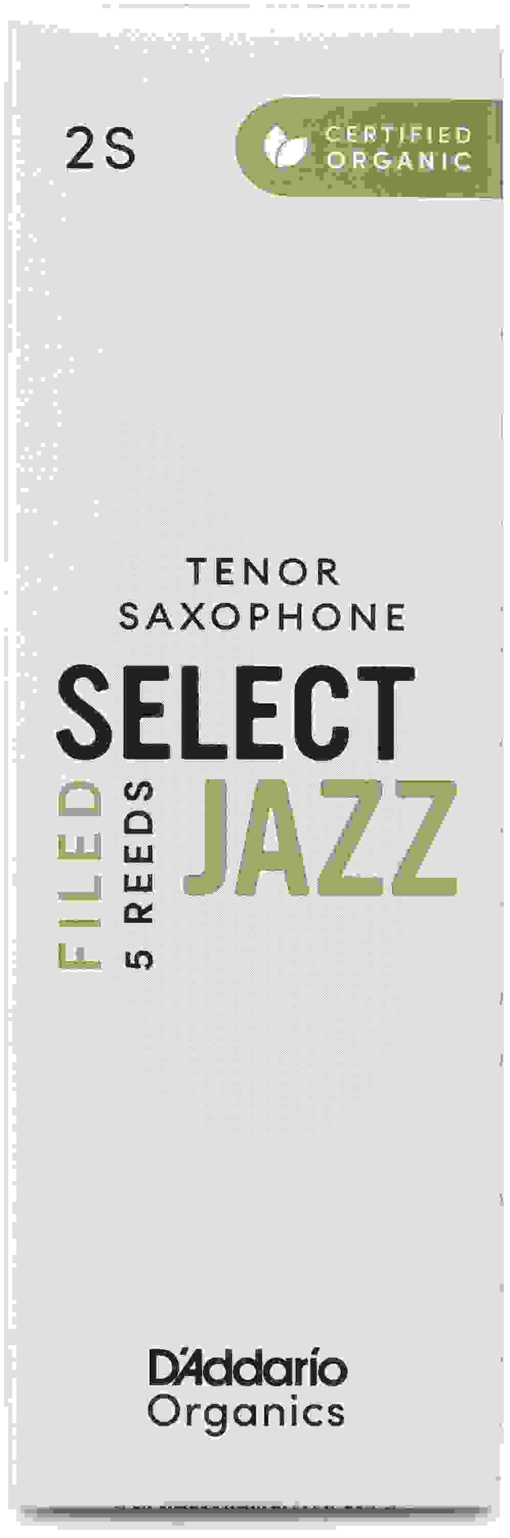 D'Addario Organics Select Jazz Filed Tenor Saxophone Reeds - 2 Soft (5-pack)
