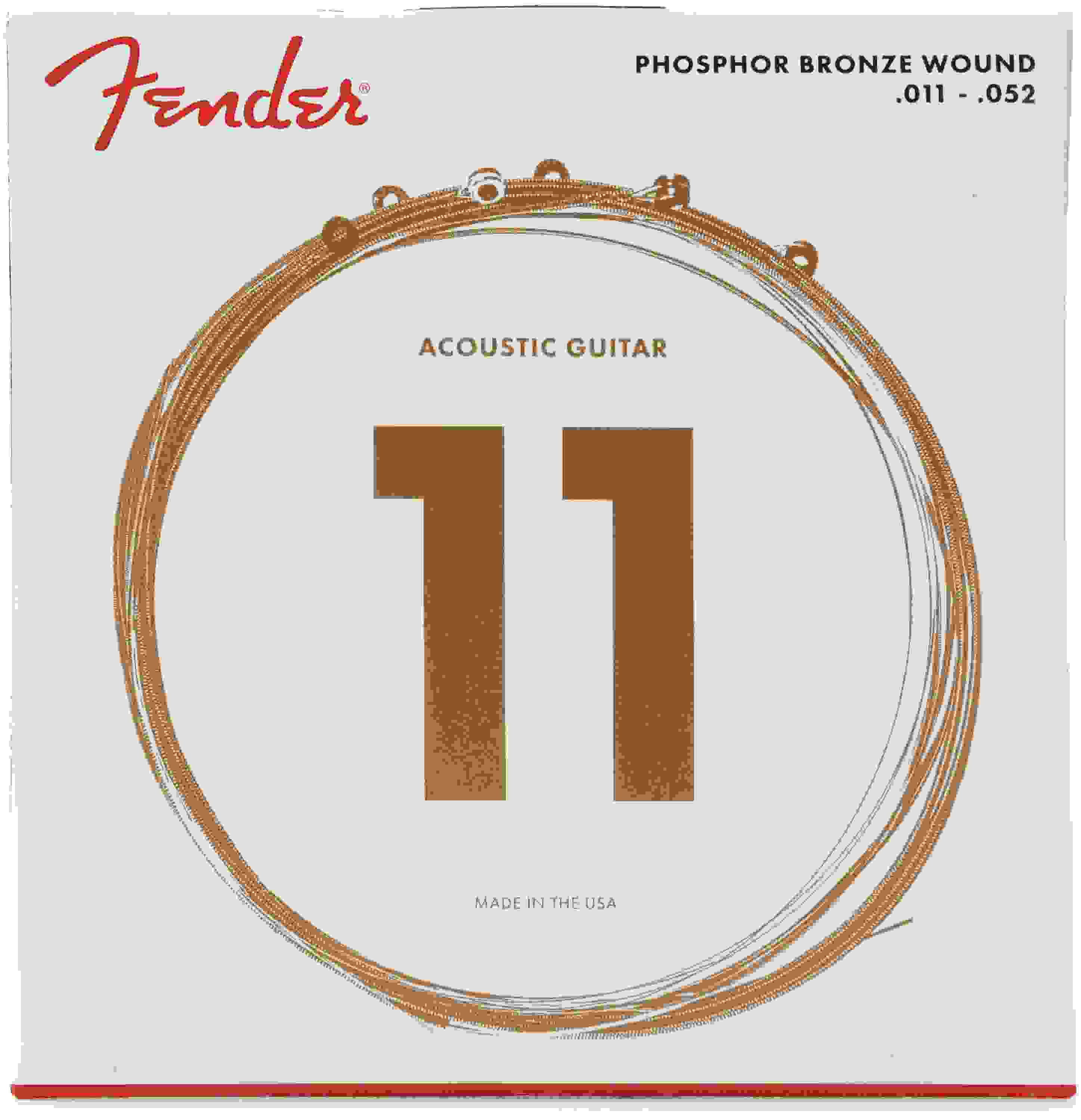 Fender 60CL Phosphor Bronze Acoustic Guitar Strings - .011-.052 Custom Light