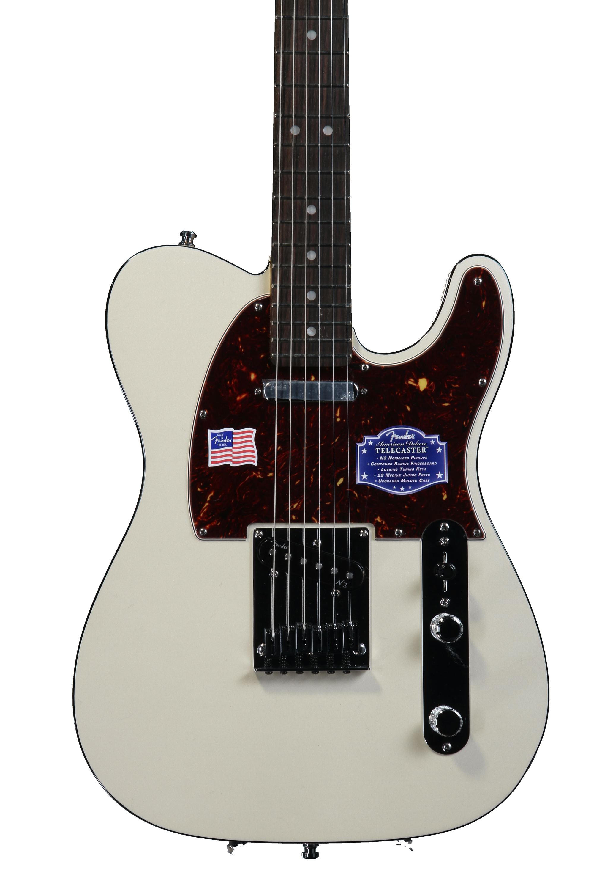 Fender American Deluxe Telecaster - Olympic Pearl, Rosewood | Sweetwater