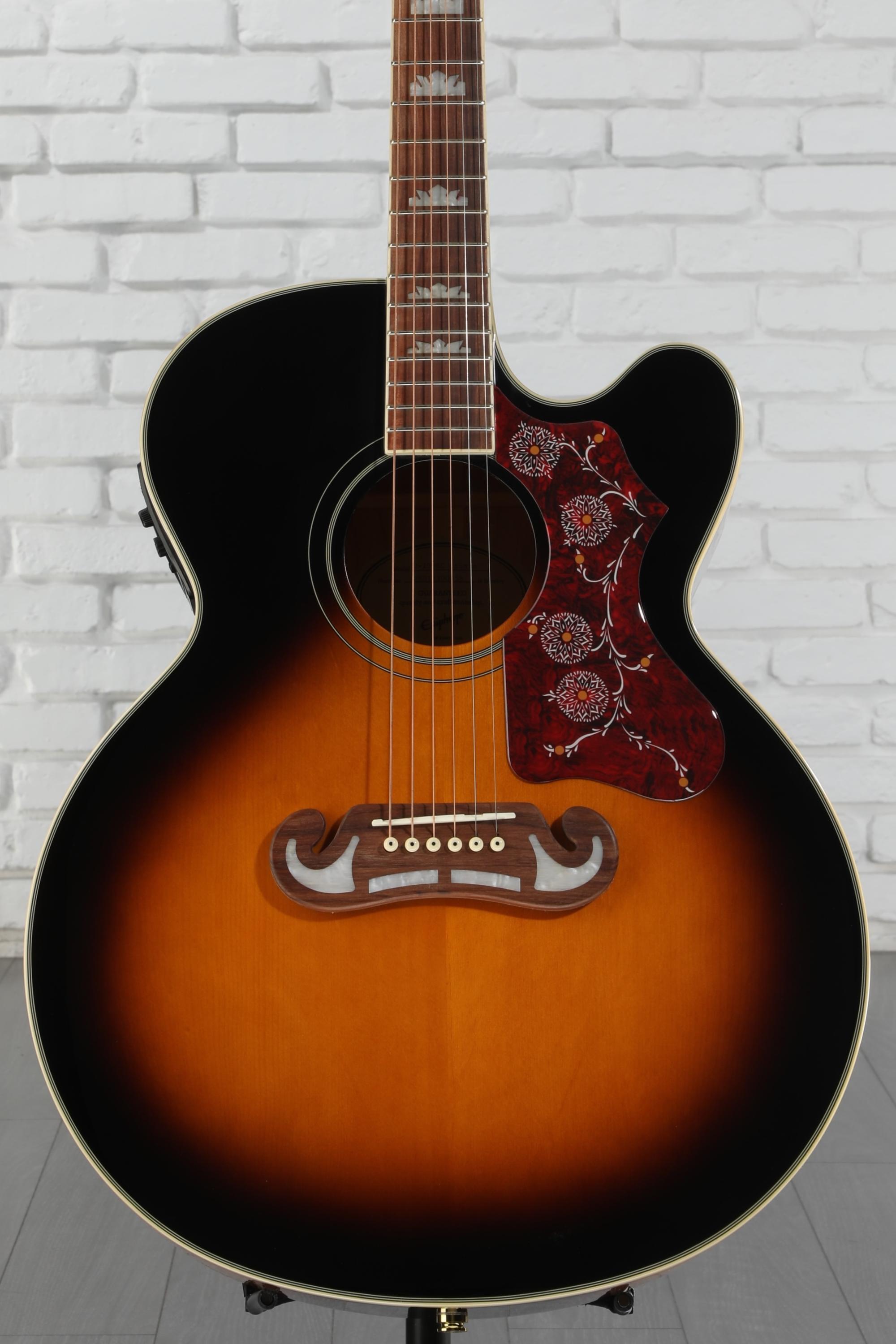 ギター Epiphone J-200EC Studio Vintage Sunburst Epiphone J-200 EC Studio Acoustic-Electric Guitar Vintage