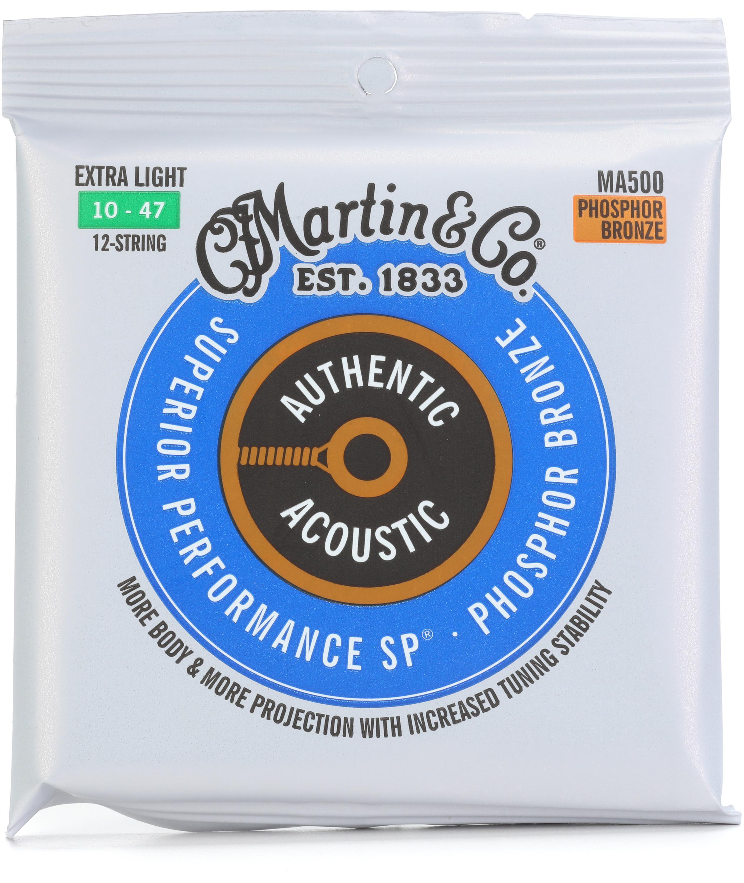Photo of Martin MA500 Authentic Acoustic Superior Performance 92/8 Phosphor Bronze Guitar Strings - .010-.047 Extra Light 12-string