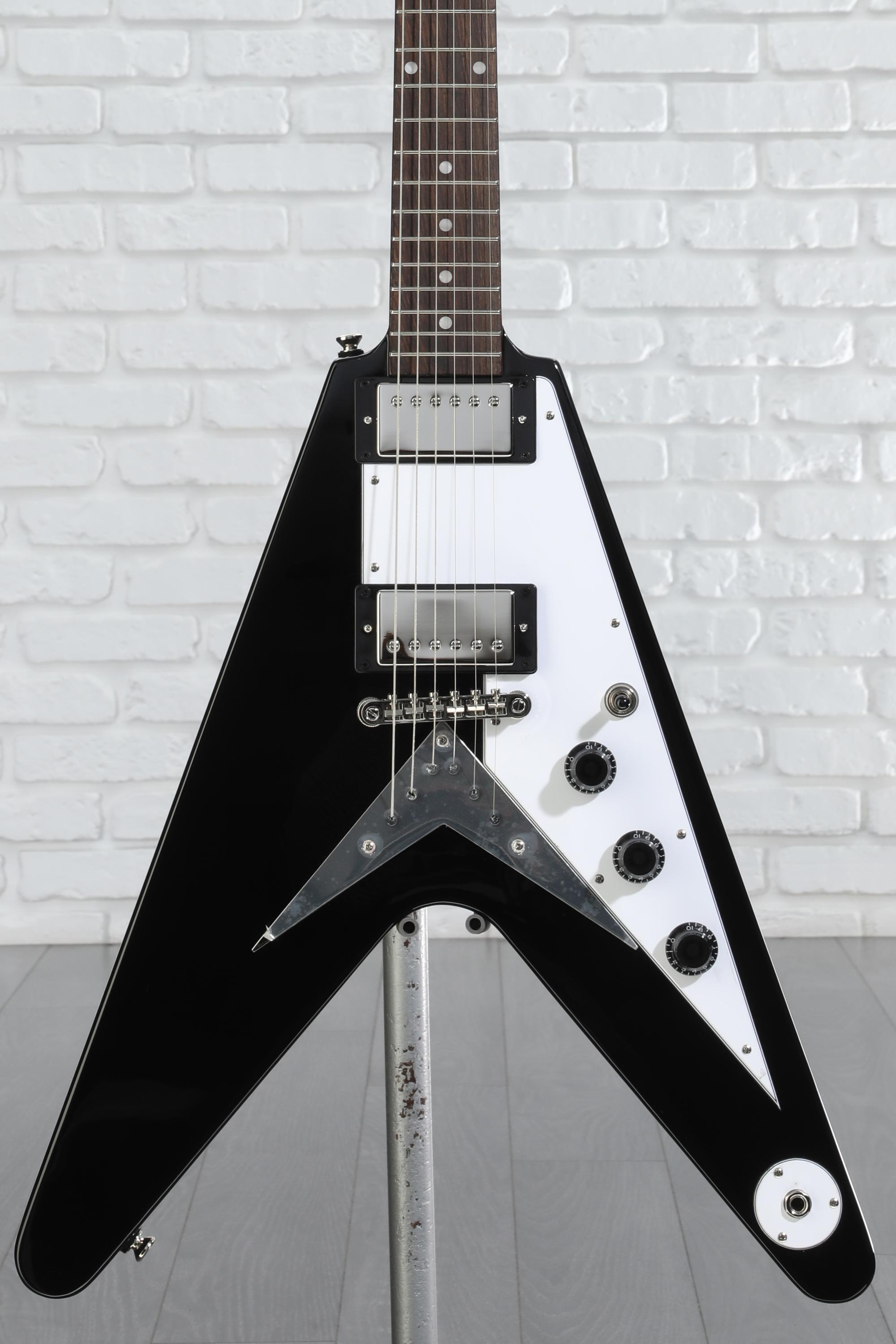 Epiphone Flying V Electric Guitar - Ebony | Sweetwater Epiphone Flying V Electric Guitar - Ebony | Sweetwater