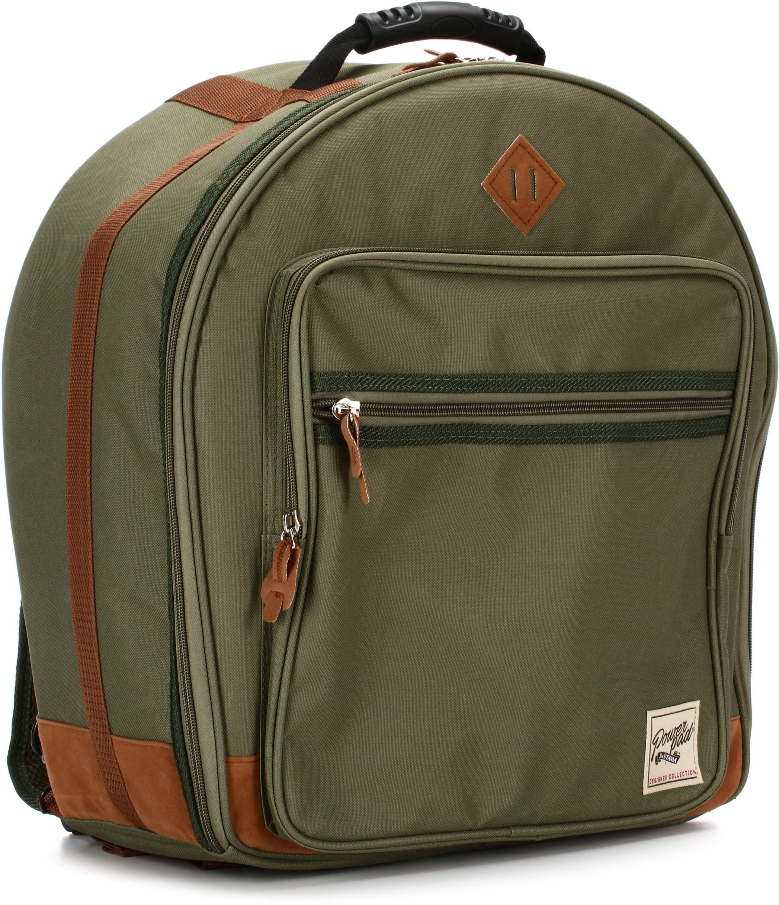Photo of Tama Powerpad Designer Snare Drum Bag - 6.5-inches x 14-inches - Moss Green