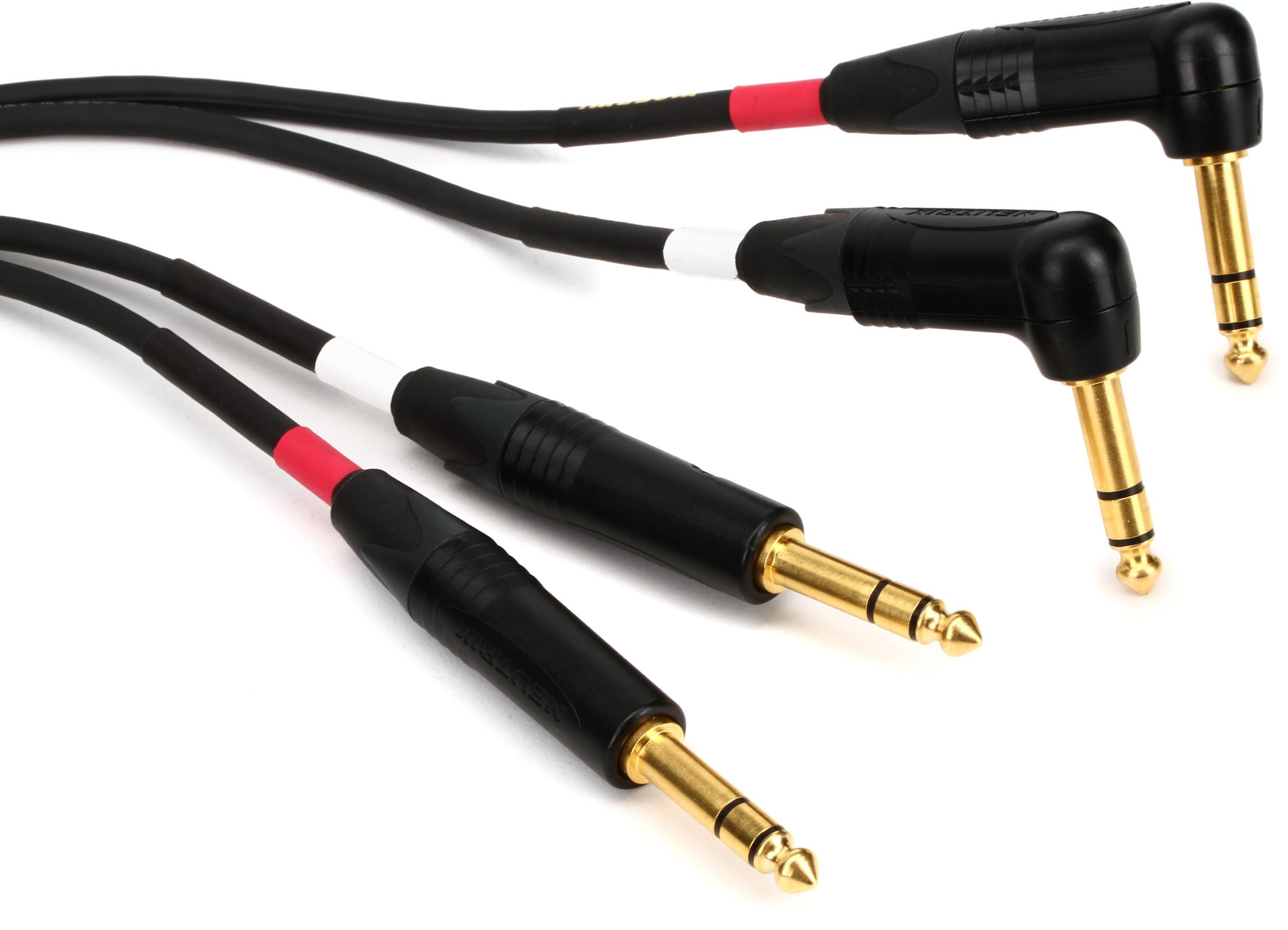 Photo of Mogami Gold Keyboard SB Balanced Stereo Cable - Dual TRS Male to Dual Right Angle TRS Male - 20 foot