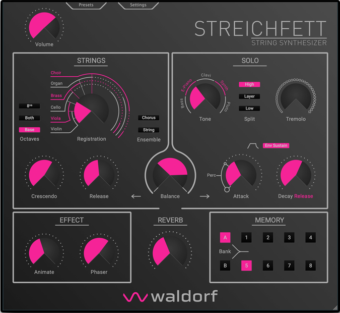 Waldorf Streichfett String Synthesizer Plug-in