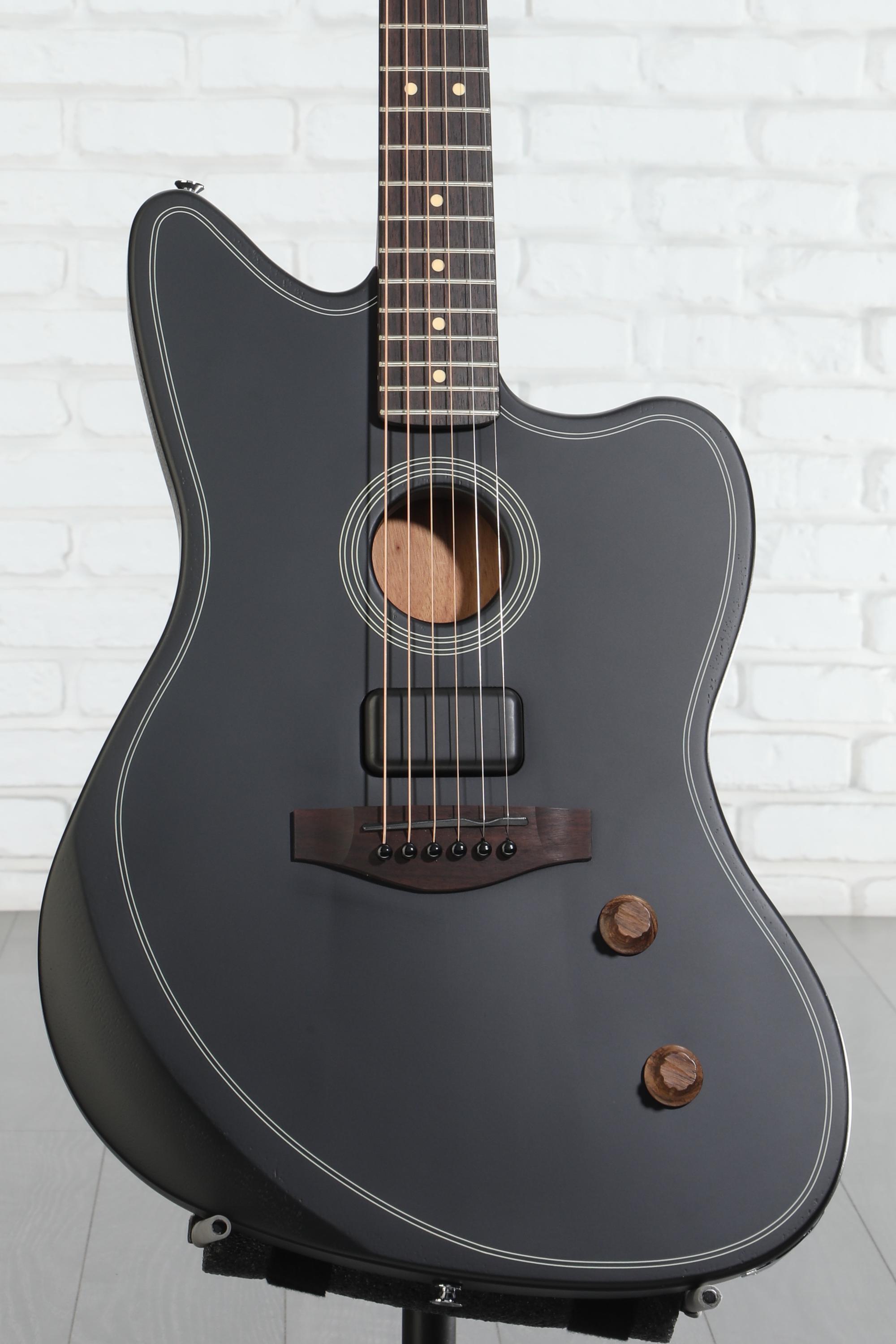 ギター Fender Acoustasonic Standard Black Fender American Acoustasonic Stratocaster Acoustic-Electric