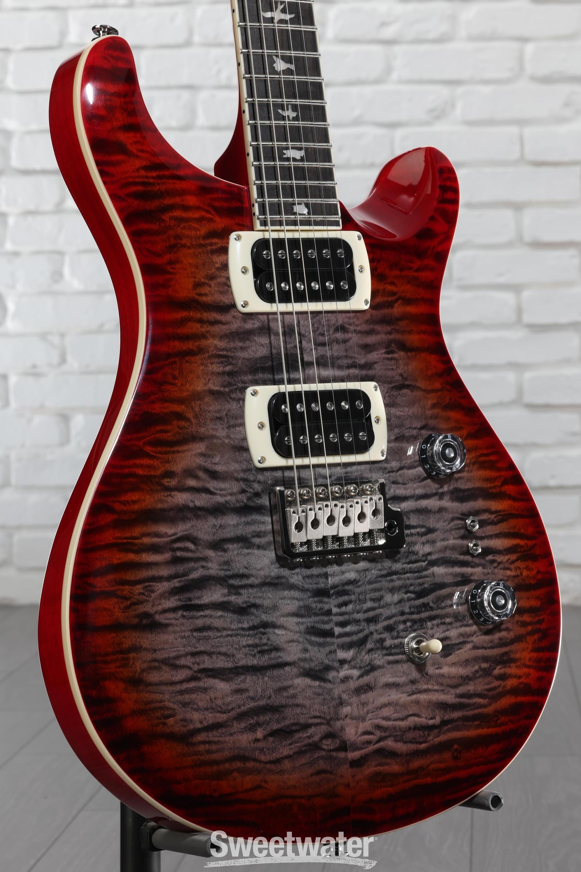 PRS SE Custom 24-08 Quilt Electric Guitar - Charcoal Cherry Burst