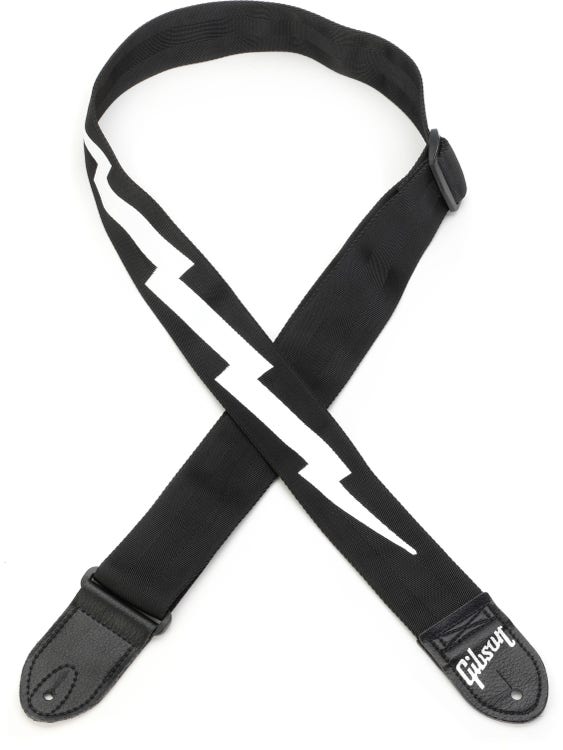 Gibson Accessories Lightning Bolt Seatbelt Guitar Strap - Jet Black