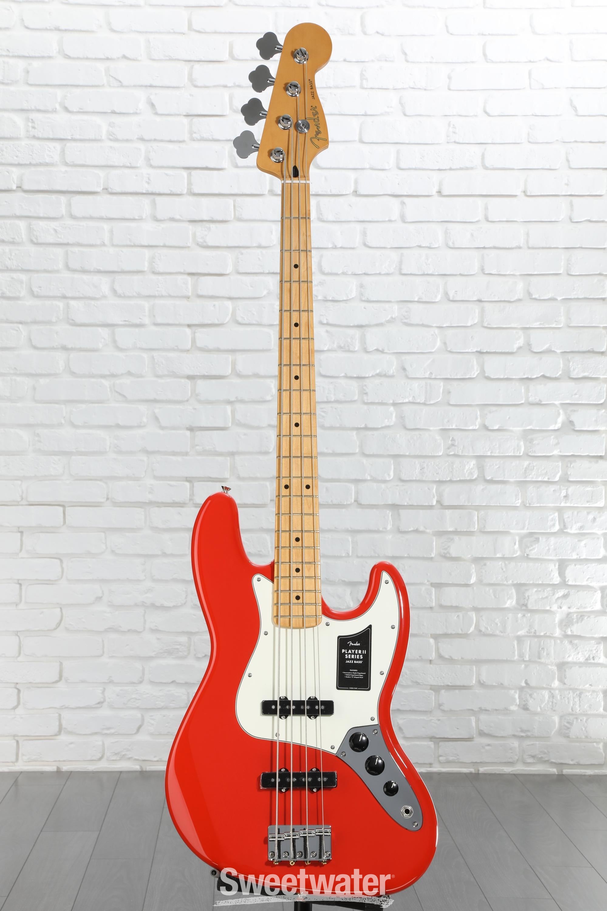 Fender Player II Jazz Bass - Coral Red with Maple Fingerboard