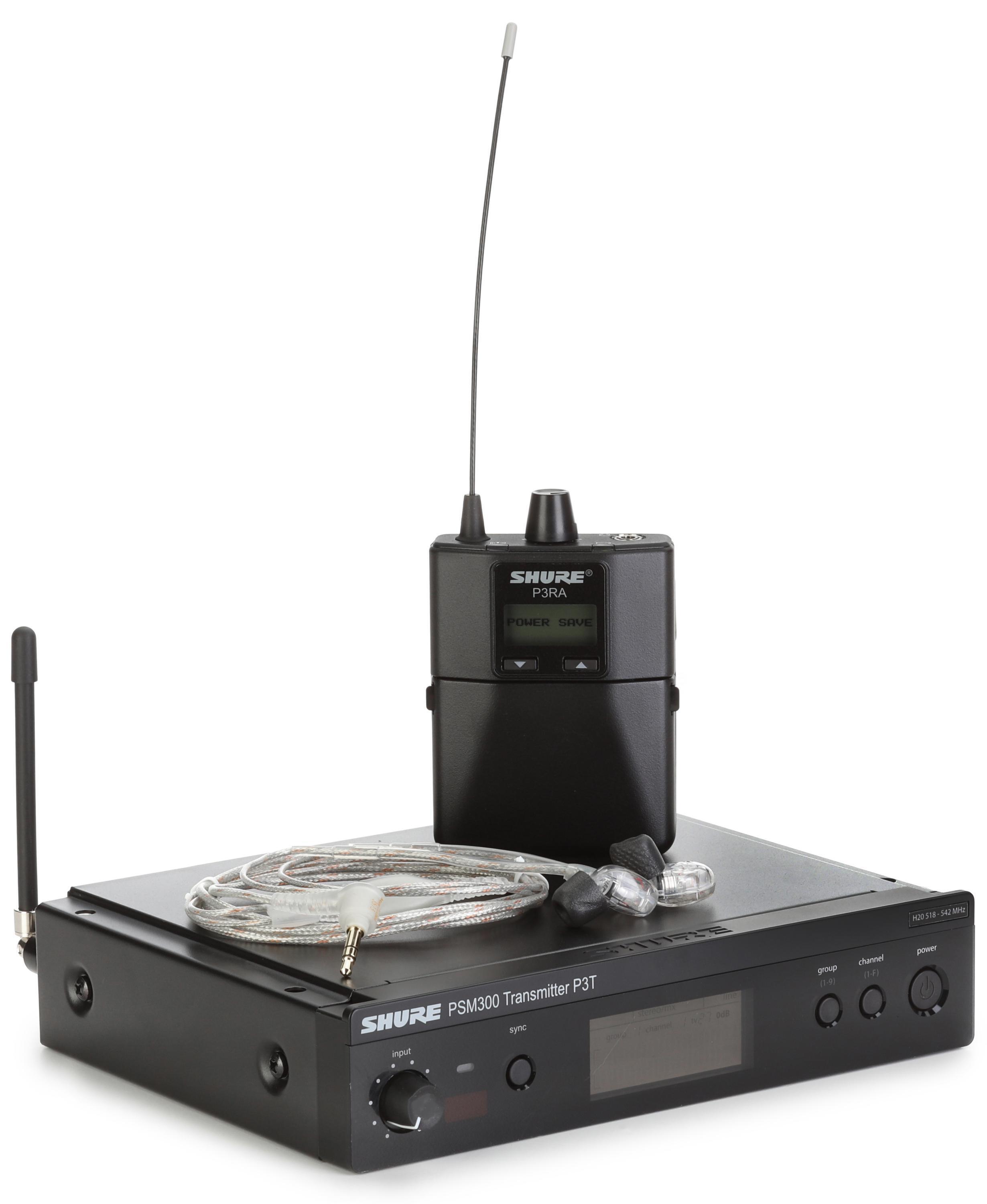 Bundled Item: Shure PSM300 P3TRA215CL Wireless In-ear Monitor System - H20 Band