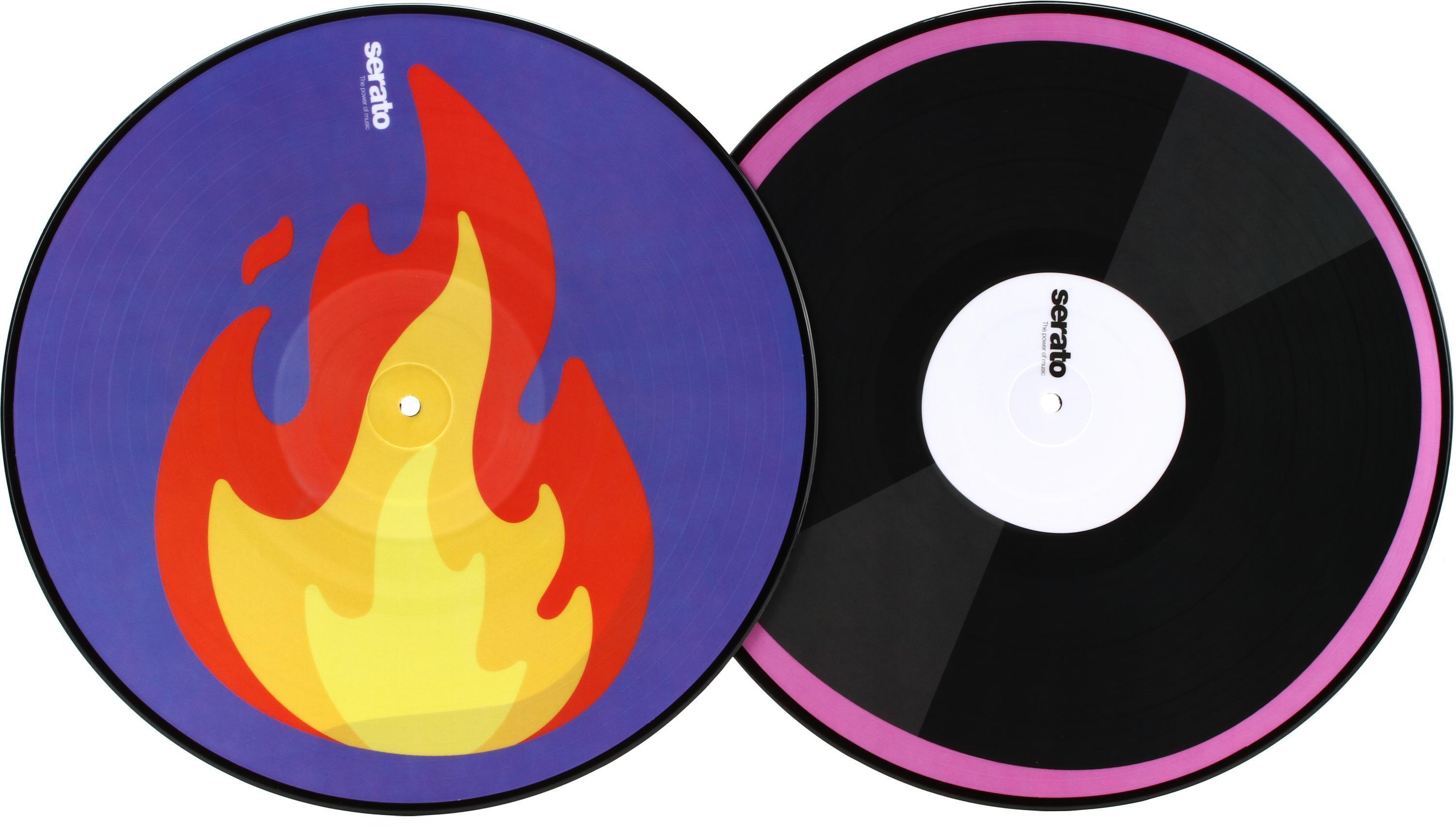 Serato 12 inch Control Vinyl Pair - Emoji Series #2 Flame/Record