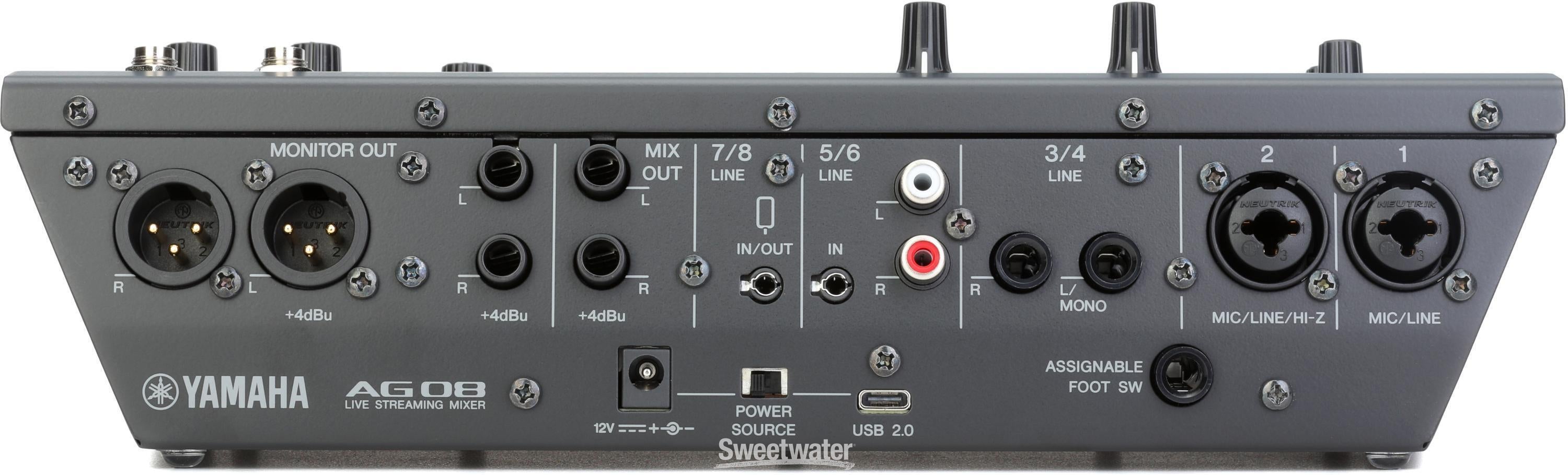 AG08 8-channel Mixer/USB Interface for Mac/PC - Black - Sweetwater