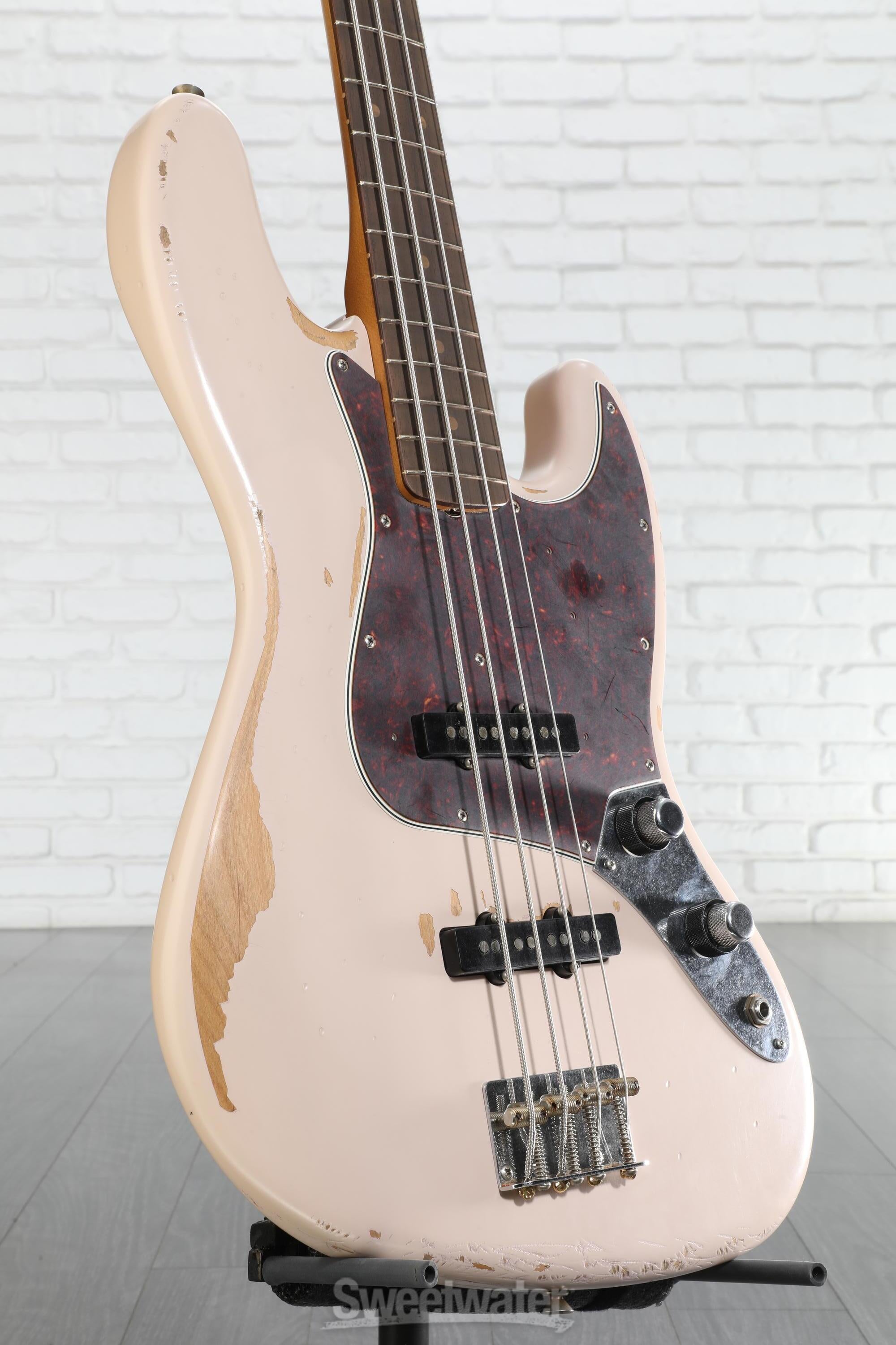 Fender Flea Jazz Bass - Shell Pink, Road Worn | Sweetwater