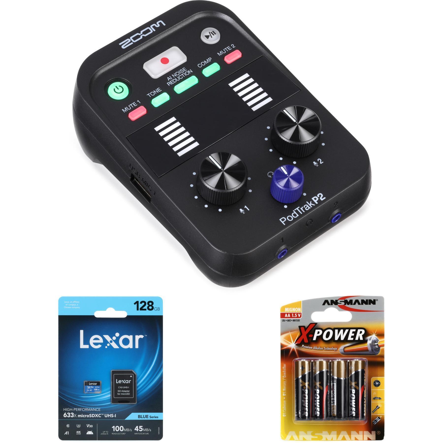 Zoom PodTrak P2 USBインターフェース Zoom PodTrak P2 USB Mic