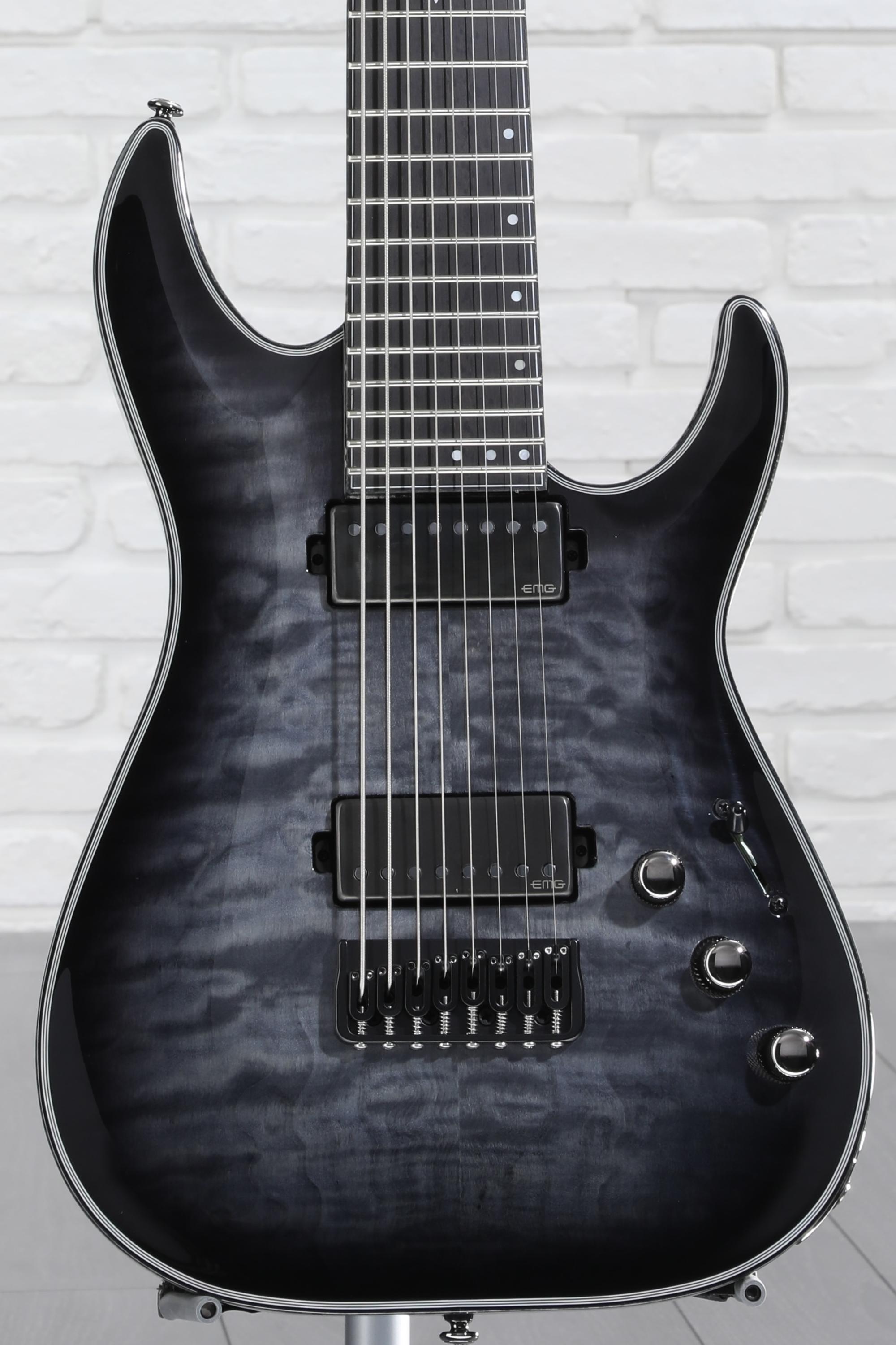 Schecter Hellraiser Hybrid C-8 Electric Guitar - Trans Black Burst |  Sweetwater