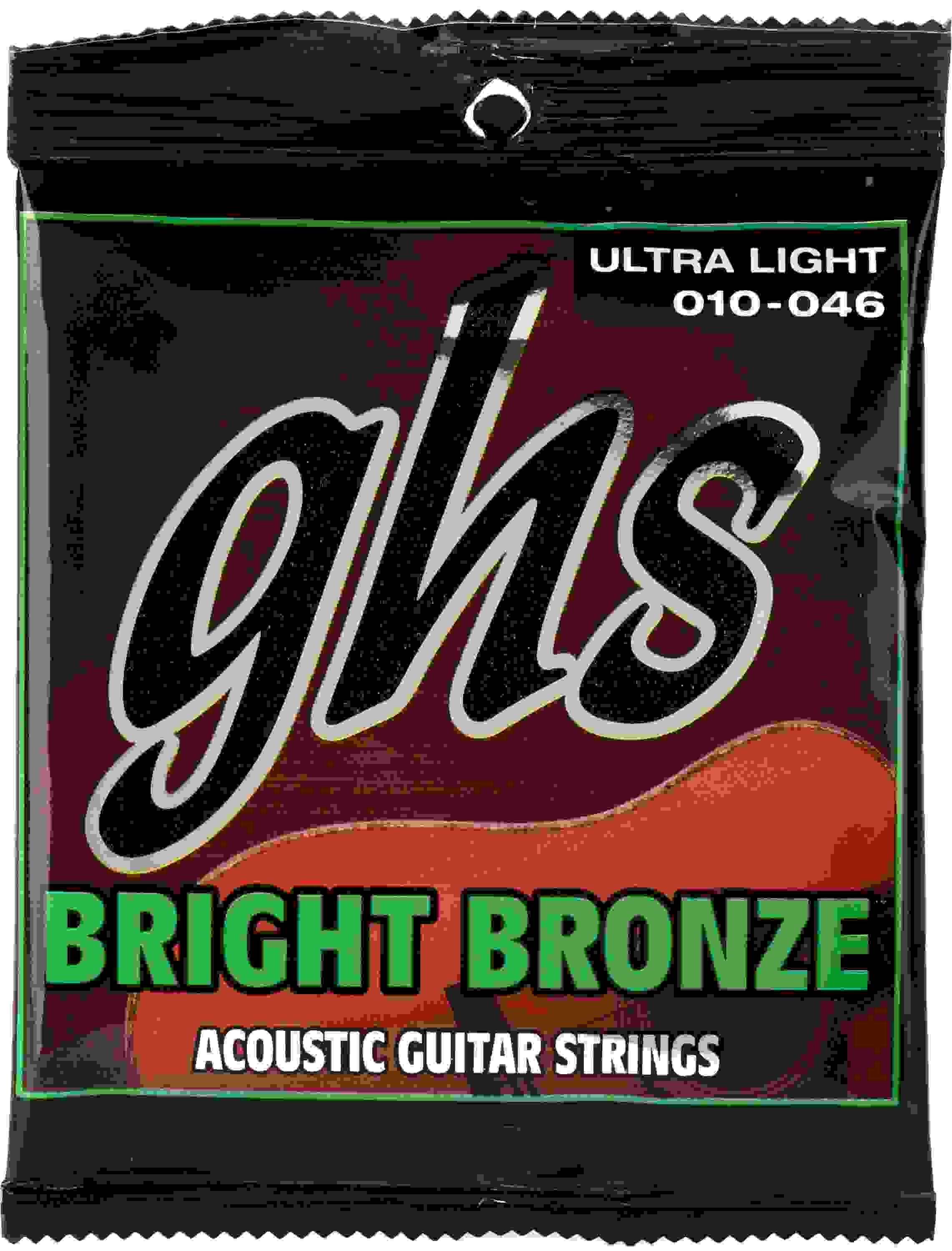 GHS BB10U Bright Bronze 80/20 Bronze Acoustic Guitar Strings - .010-.046 Ultra Light