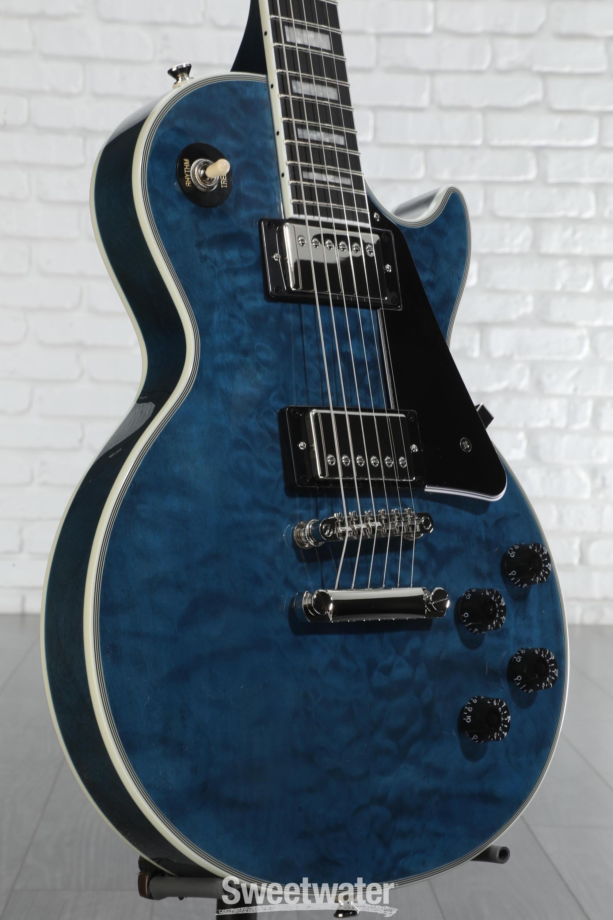エピフォン Epiphone Les Paul Quilt Viper Blue Epiphone Les Paul Custom Quilt in Viper Blue w/Premium