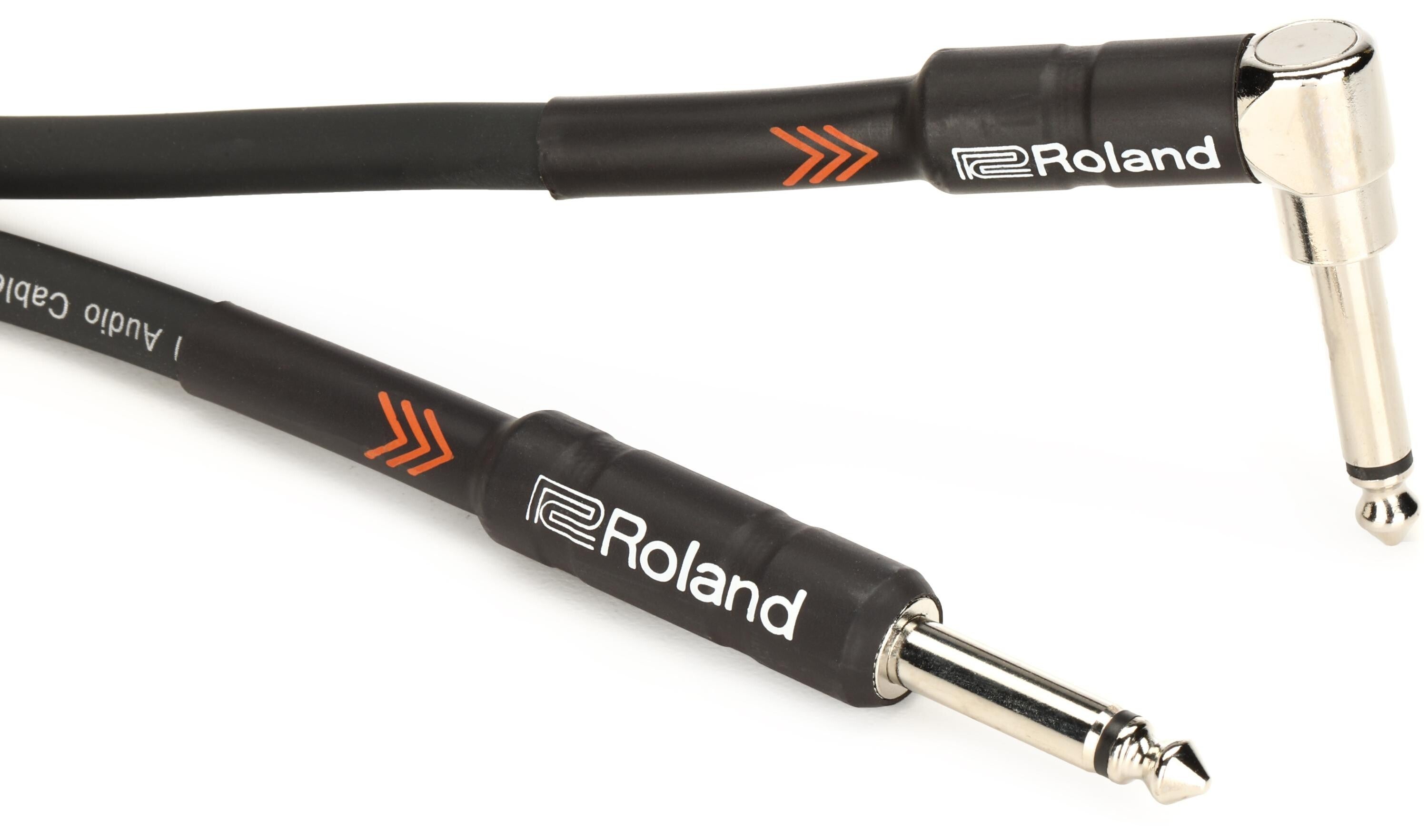 Photo of Roland RIC-B20A Black Series Instrument Cable - 1/4-inch TS Male to Right Angle 1/4-inch TS Male - 20-foot