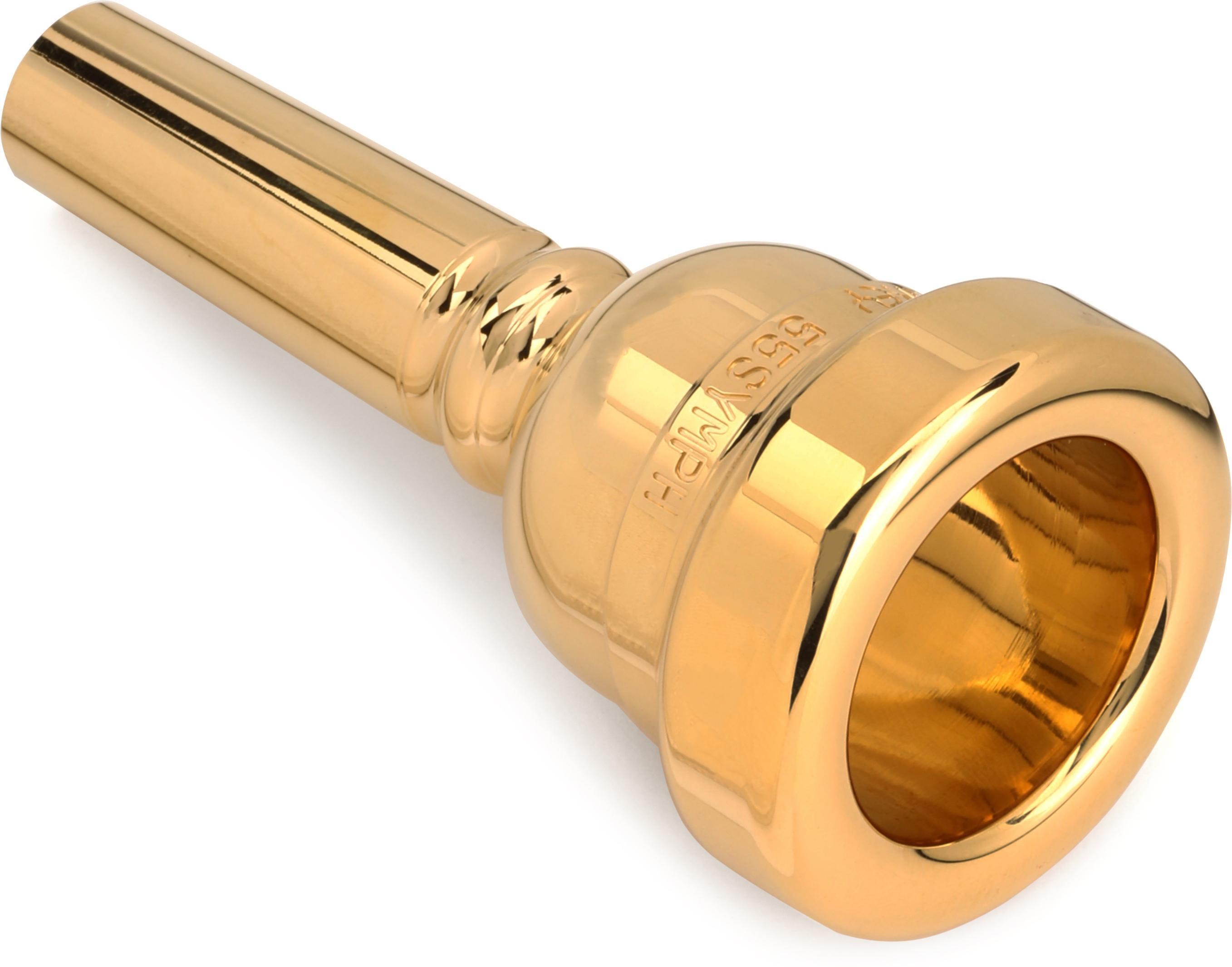 Laskey Large Shank Alessi Signature Trombone Mouthpiece, 55 Symphony Gold  Plated