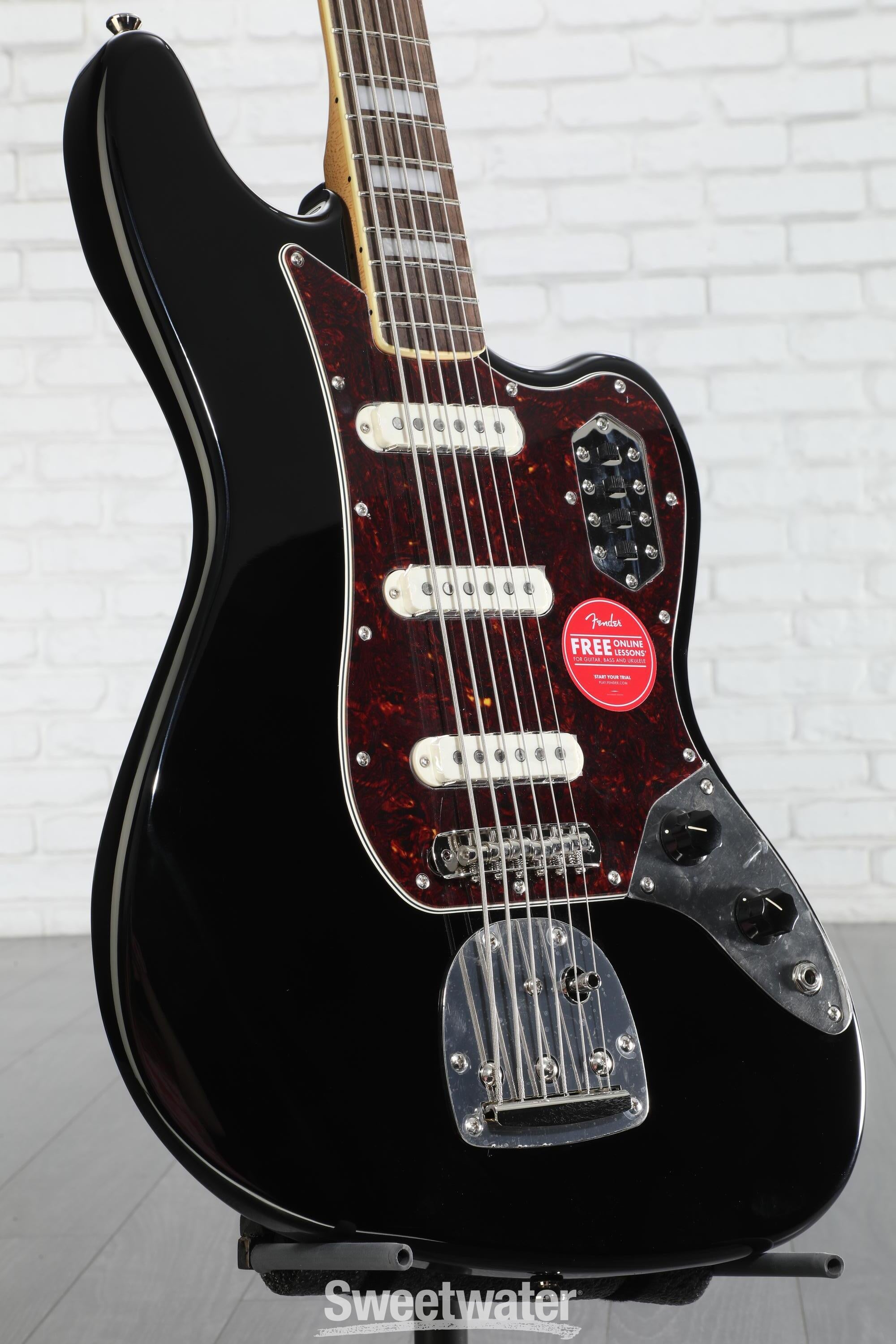 Squier Classic Vibe Bass VI Guitar - Black | Sweetwater